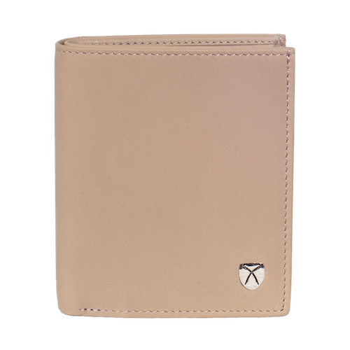 Geldbörse Portemonnaie klein glattes Leder beige mit Münzfach - Corf Offermann