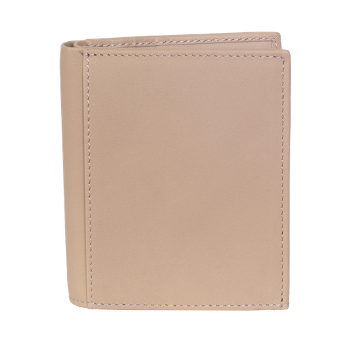 Geldbörse Portemonnaie klein glattes Leder beige mit Münzfach - Corf Offermann