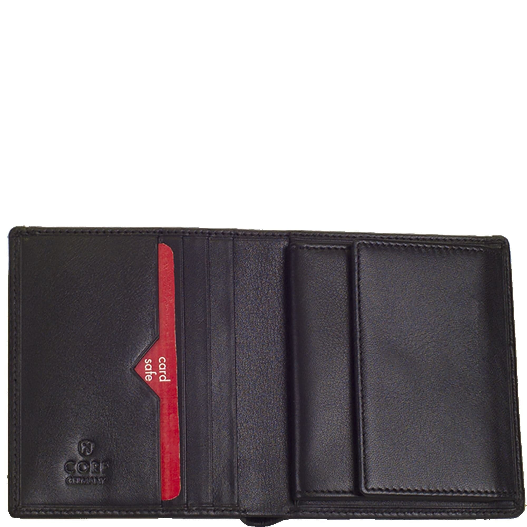 Geldbörse Portemonnaie klein Leder schwarz mit Münzfach - Corf Offermann