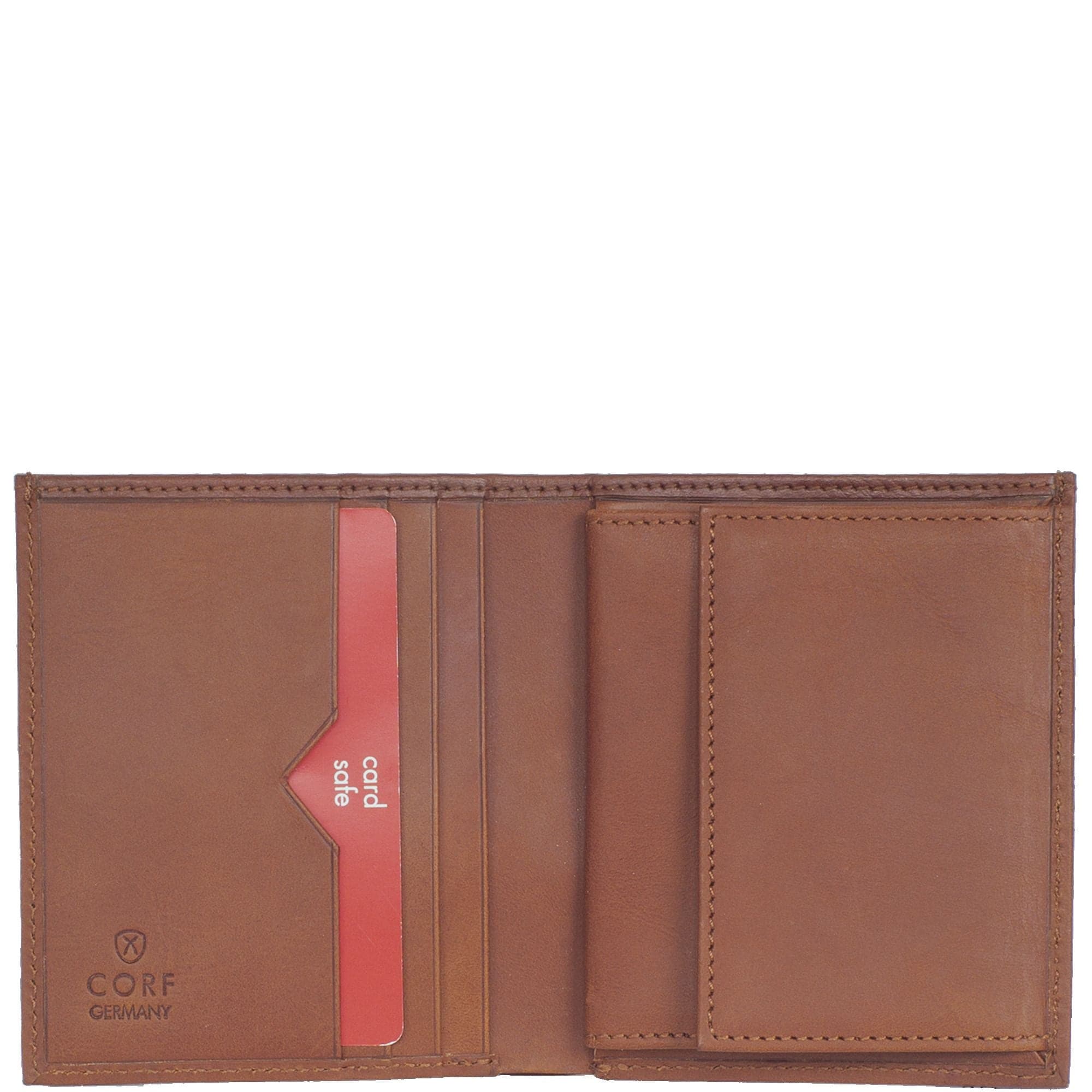 Geldbörse Portemonnaie klein Leder cognac mit Münzfach - Corf Offermann