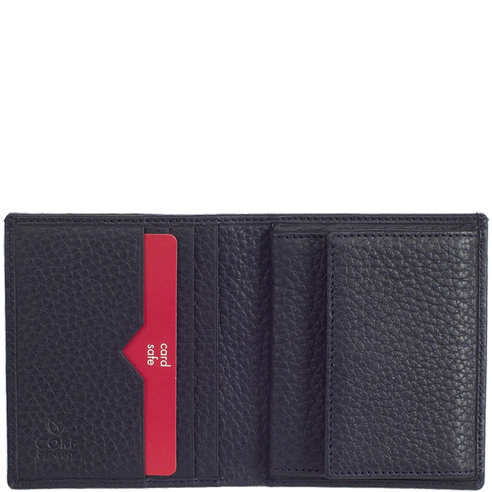 Geldbörse Portemonnaie klein Leder blau mit Münzfach - Corf Offermann