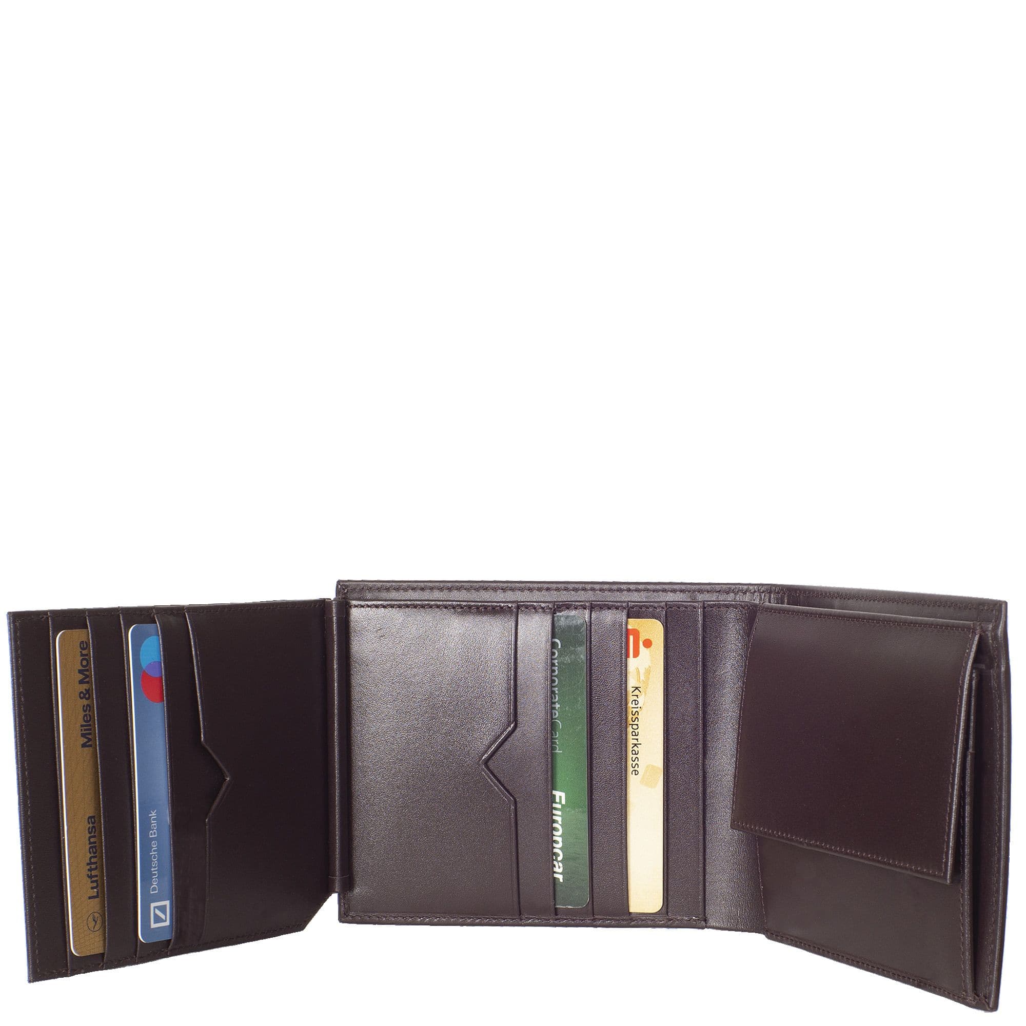 Geldbörse Portemonnaie glattes Leder braun Querformat - Corf Offermann