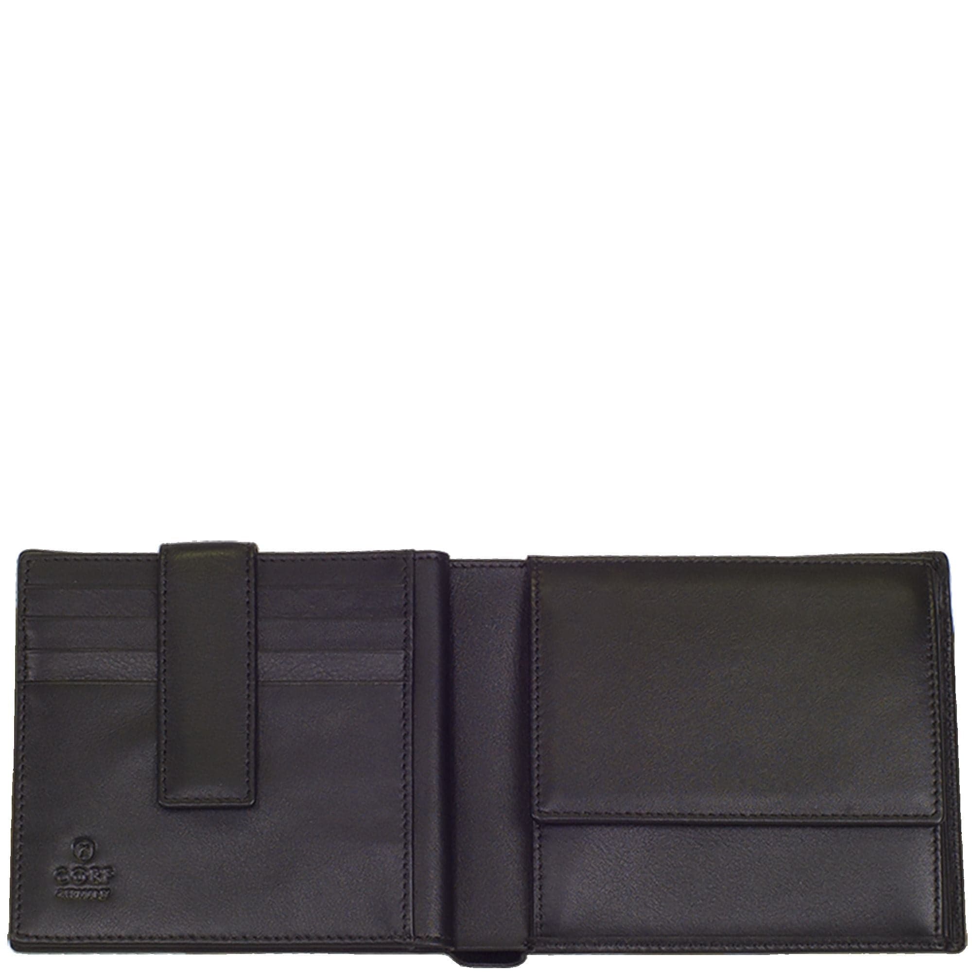 Geldbörse Portemonnaie Leder schwarz Aufklappbar - Corf Offermann