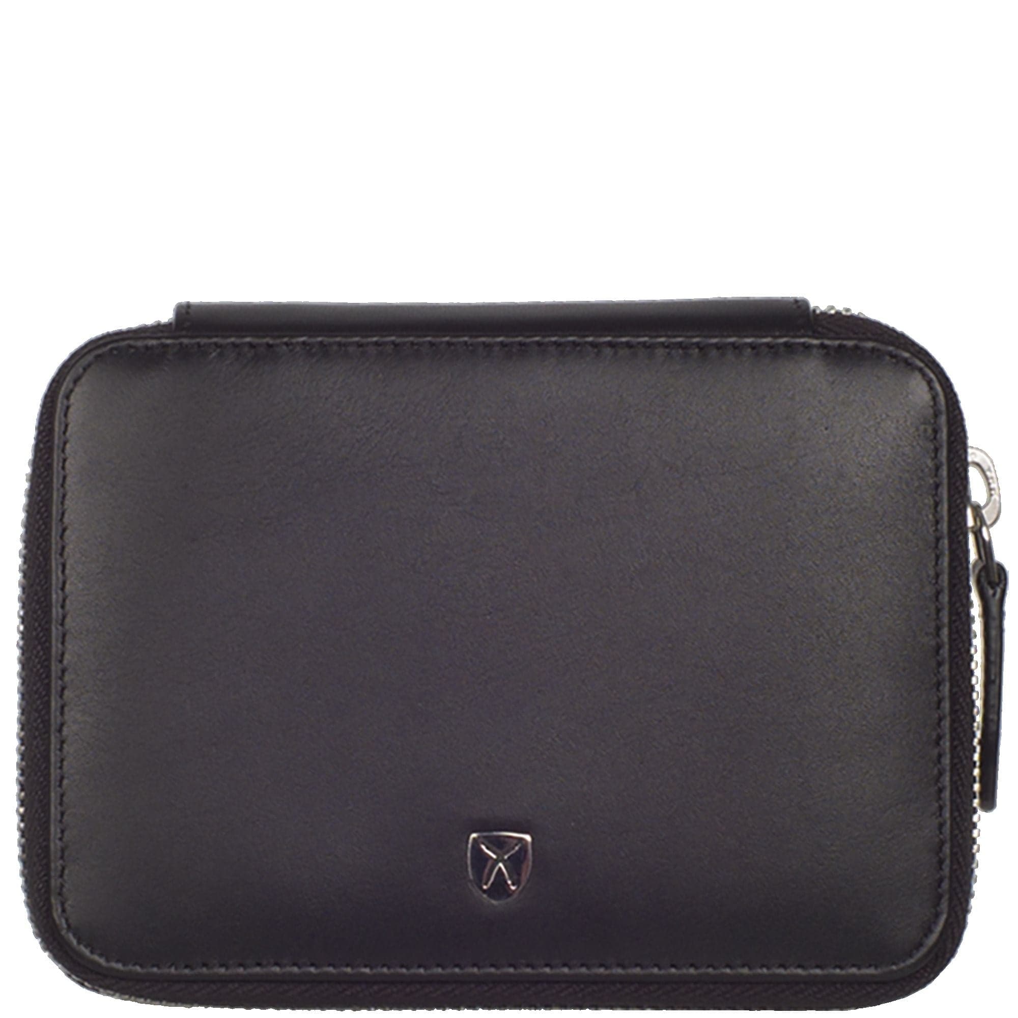 Geldbörse Portemonnaie Leder schwarz mit Reißverschluss - Corf Offermann