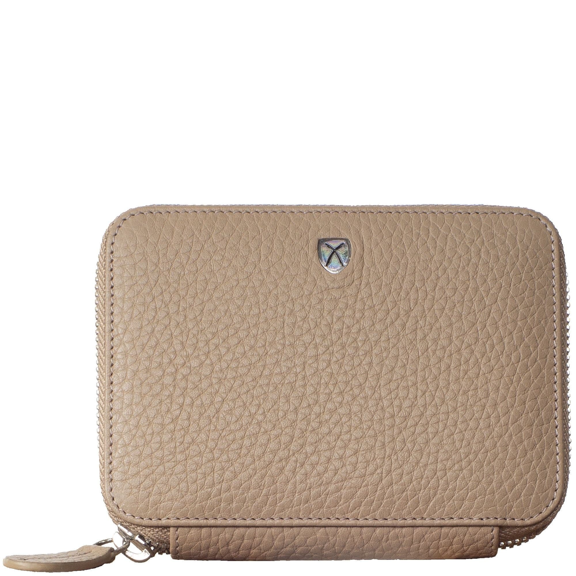 Geldbörse Portemonnaie Leder beige mit Reißverschluss - Corf Offermann