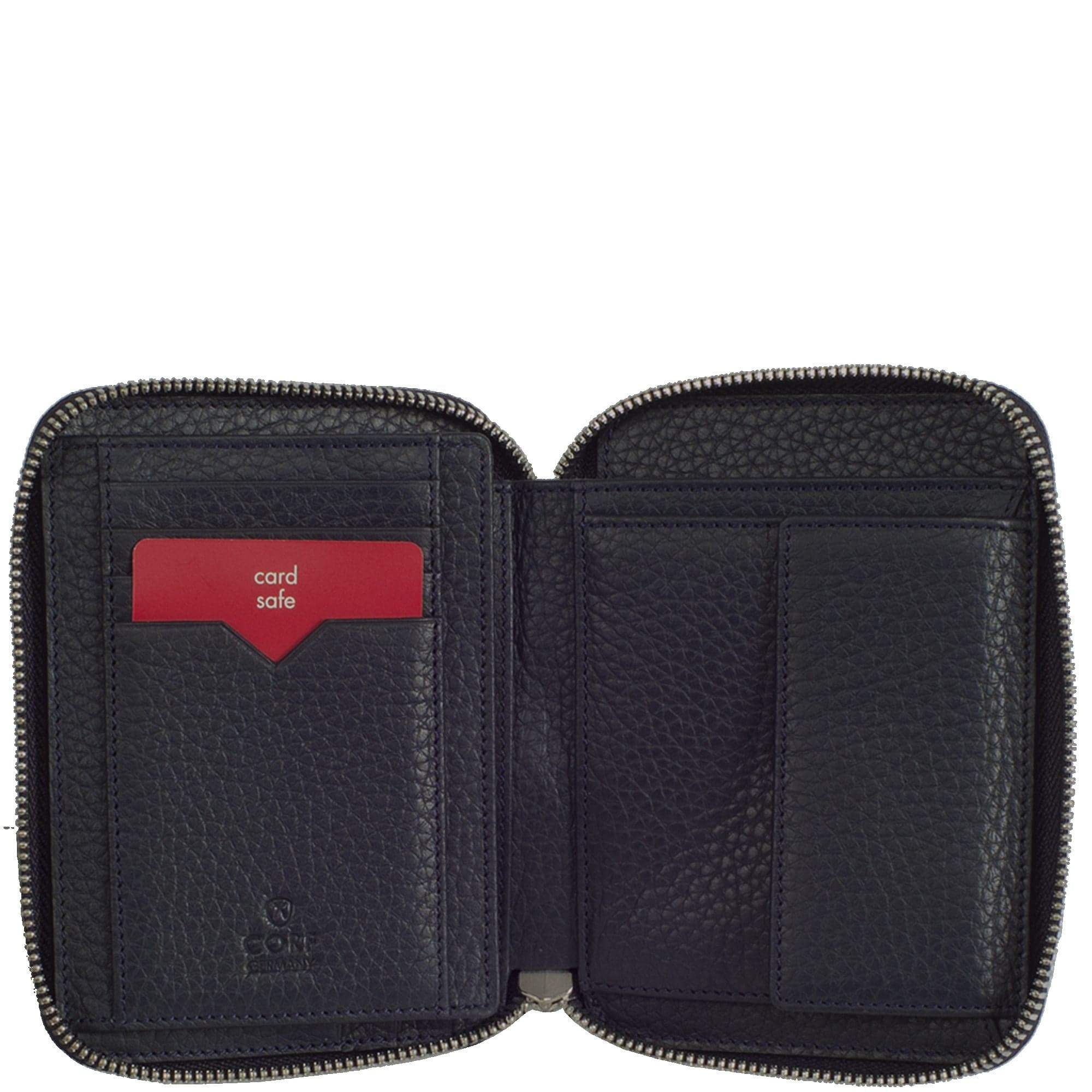 Geldbörse Portemonnaie Leder schwarz mit Reißverschluss - Corf Offermann