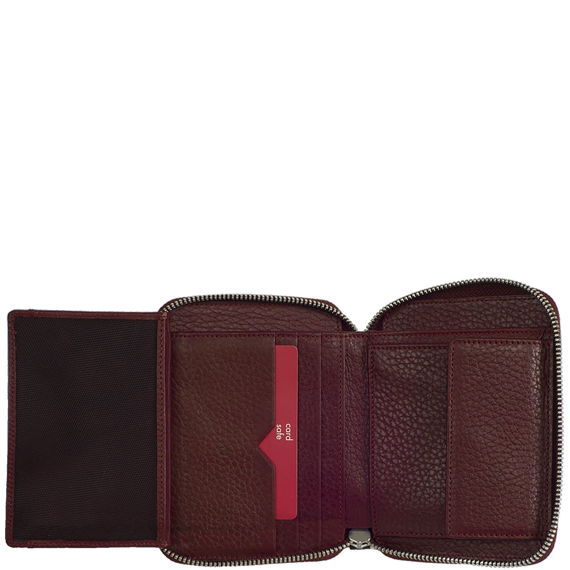 Geldbörse Portemonnaie Leder bordeauxrot mit Reißverschluss - Corf Offermann