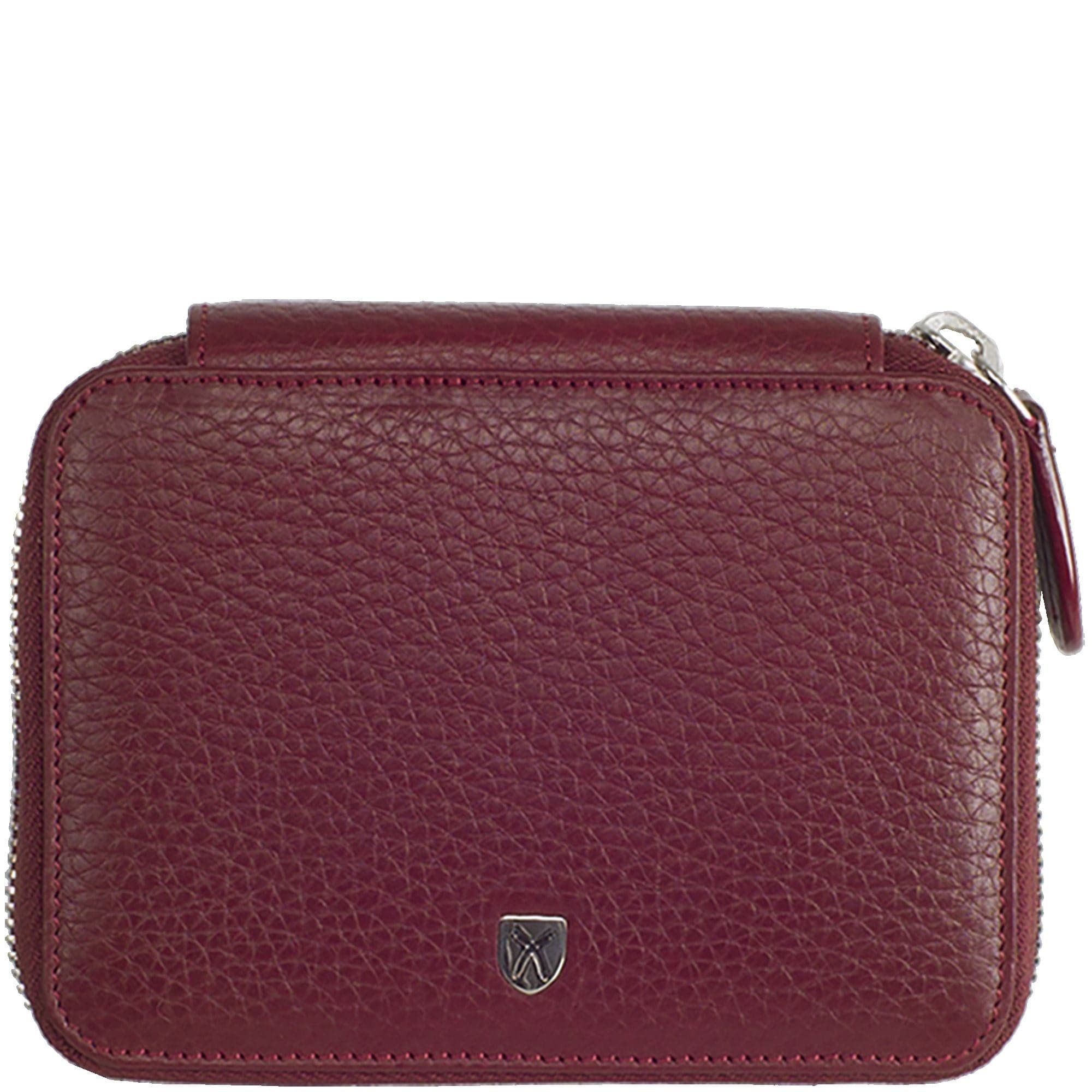 Geldbörse Portemonnaie Leder bordeauxrot mit Reißverschluss - Corf Offermann