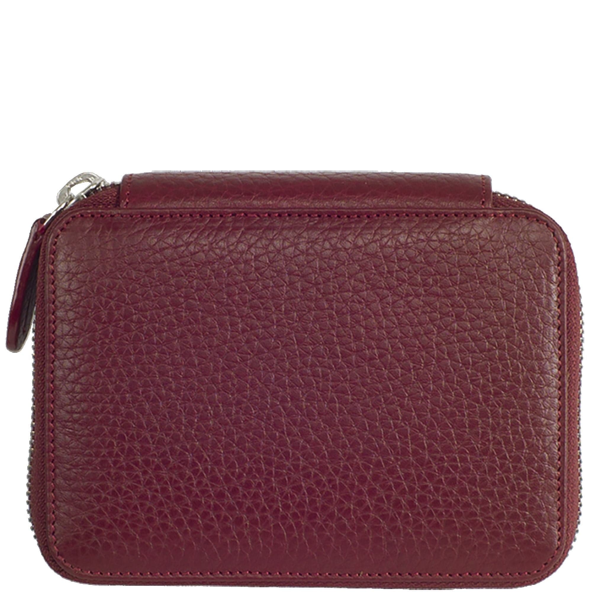 Geldbörse Portemonnaie Leder bordeauxrot mit Reißverschluss - Corf Offermann