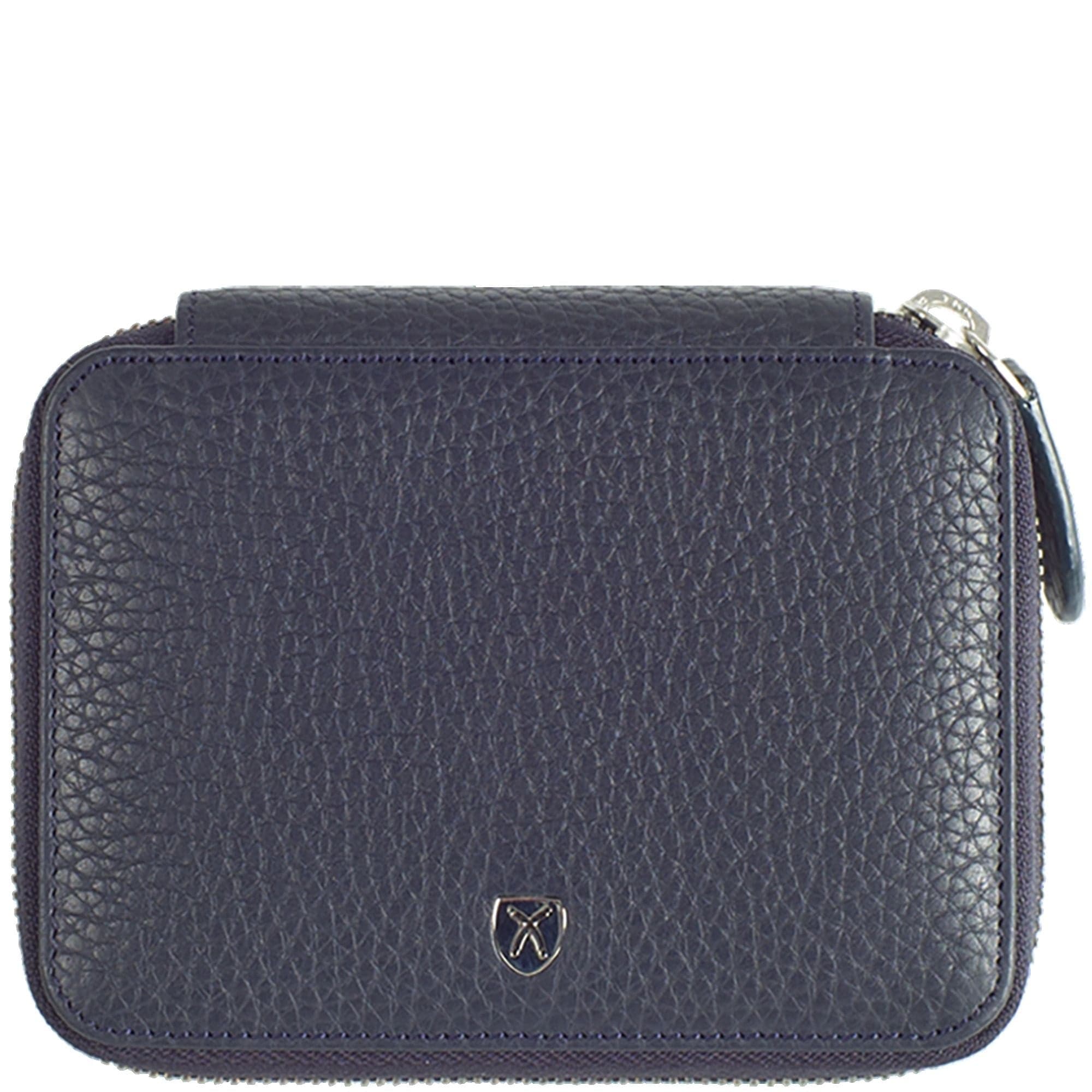 Geldbörse Portemonnaie Leder blau mit Reißverschluss - Corf Offermann