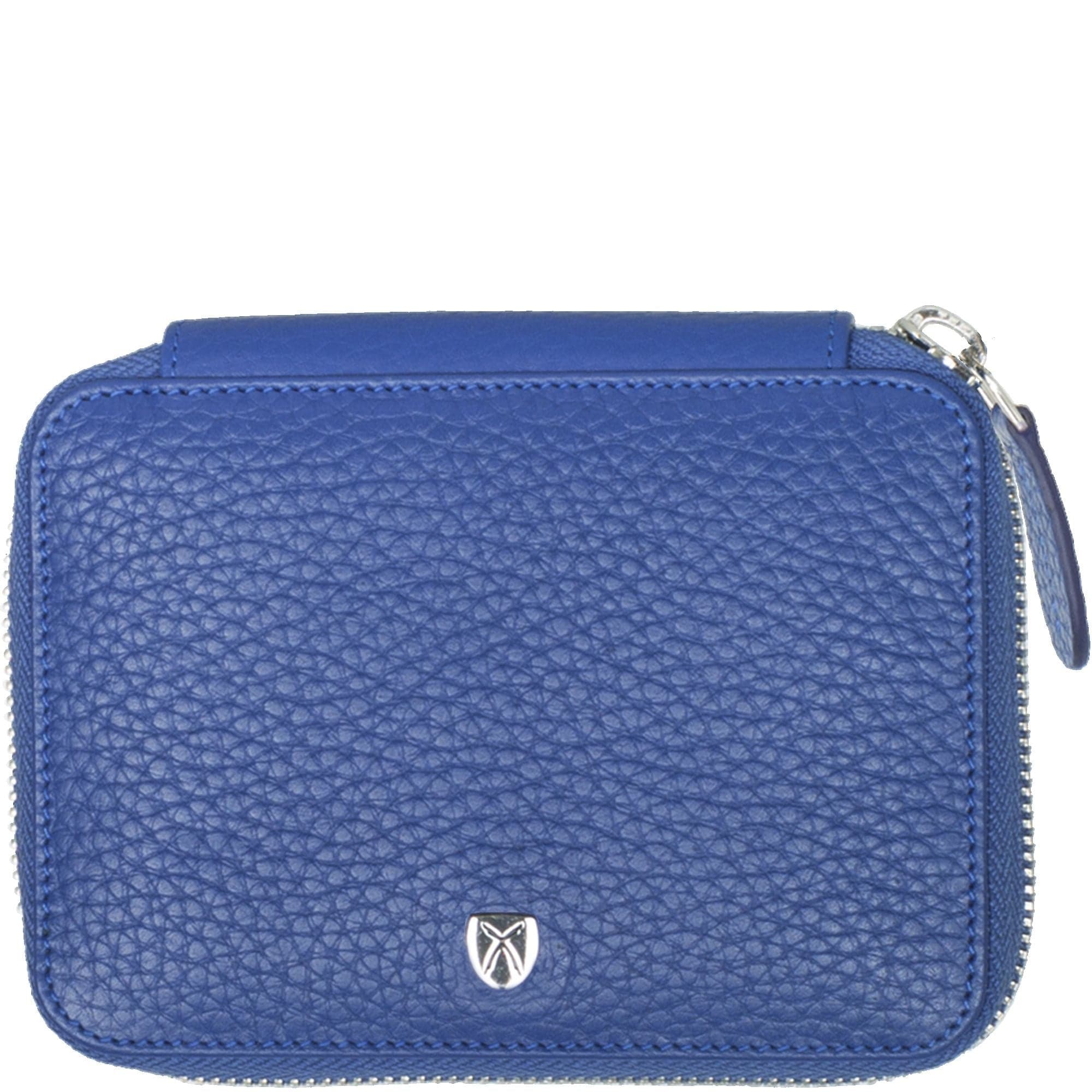 Geldbörse Portemonnaie Leder hellblau mit Reißverschluss - Corf Offermann