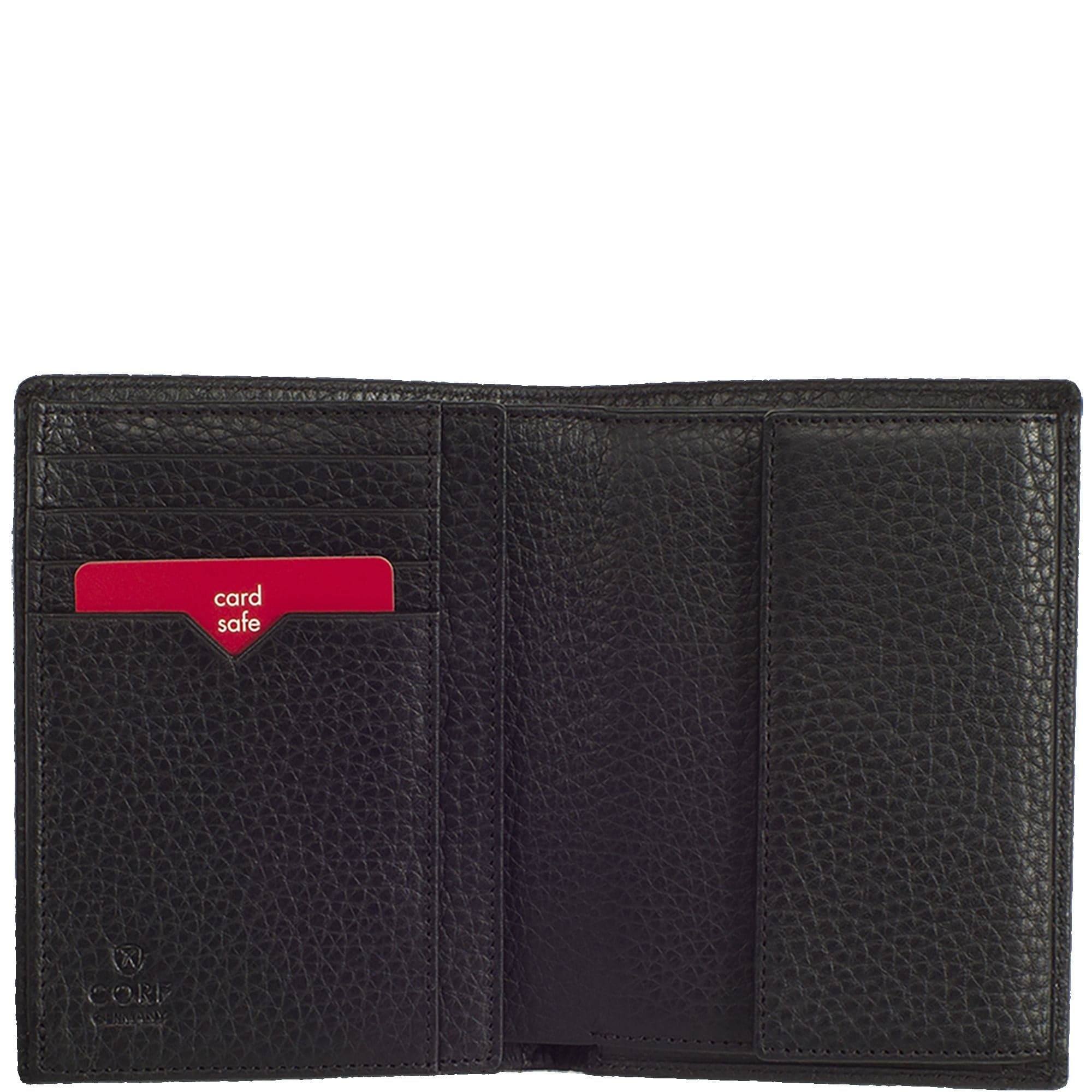 Geldbörse Portemonnaie Leder schwarz Hochformat - Corf Offermann