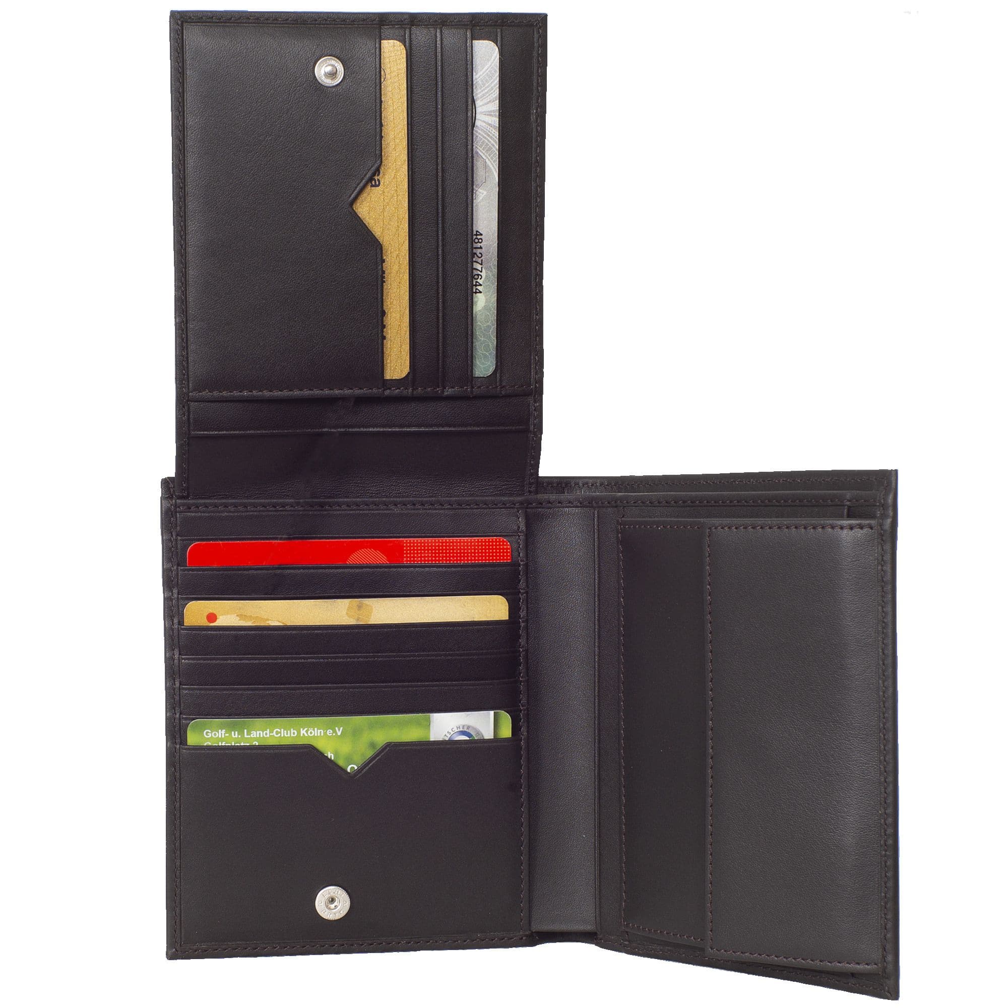 Geldbörse Portemonnaie Leder schwarz 18 Fächer - Corf Offermann