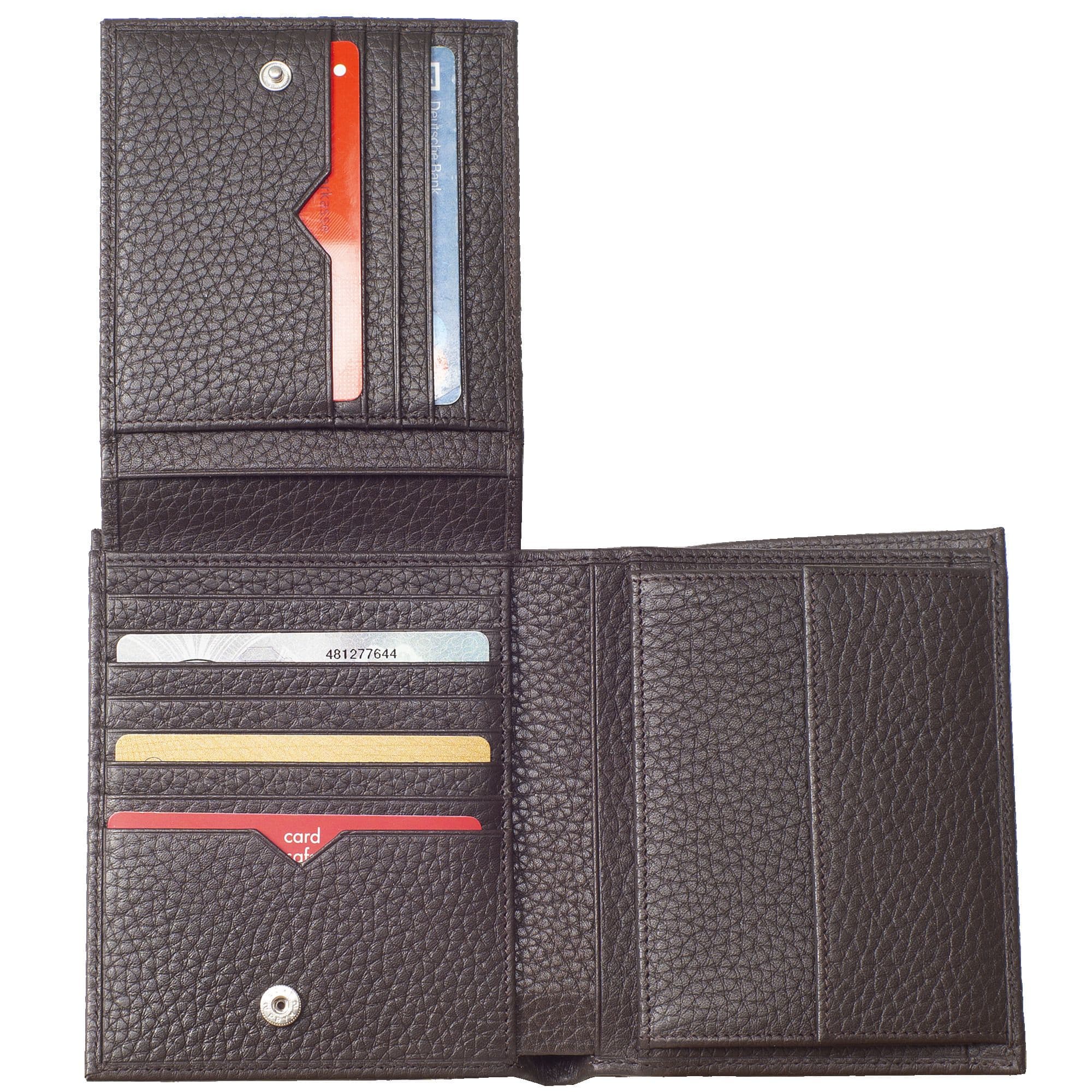 Geldbörse Portemonnaie Leder braun 18 Fächer - Corf Offermann