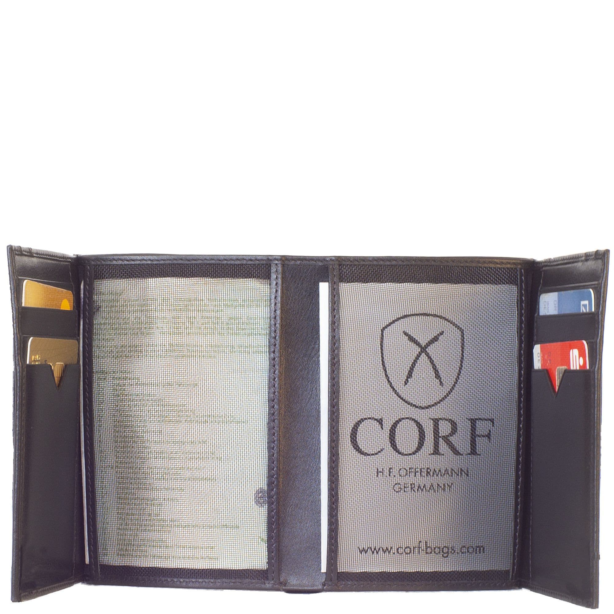 Kreditkartenetui Leder schwarz 2 Sichtfenster - Corf Offermann