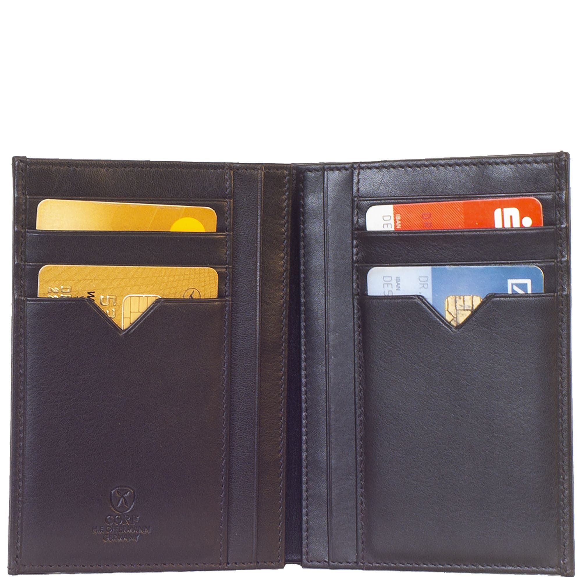 Kreditkartenetui Leder schwarz 2 Sichtfenster - Corf Offermann