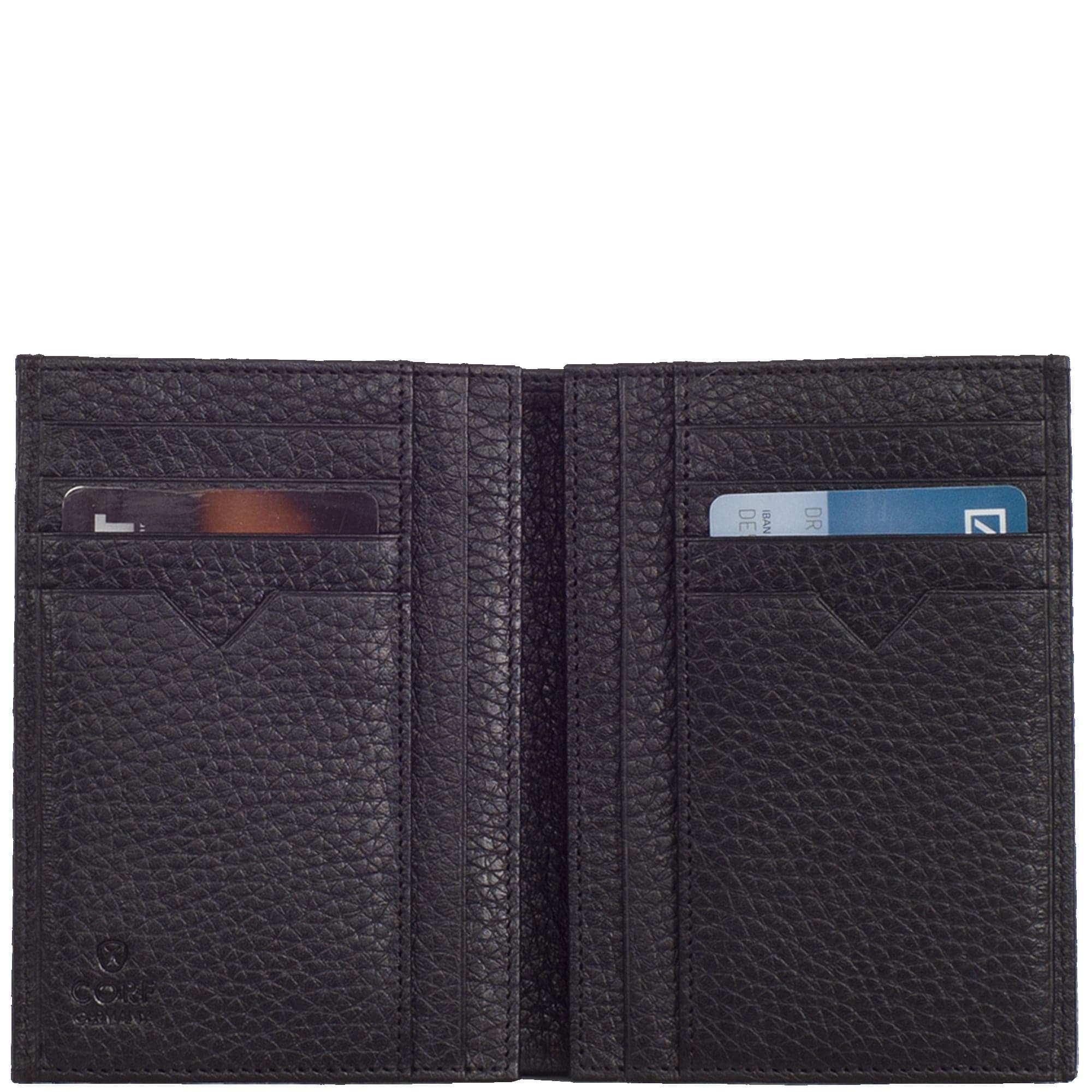 Kreditkartenetui Leder schwarz 2 Sichtfenster - Corf Offermann