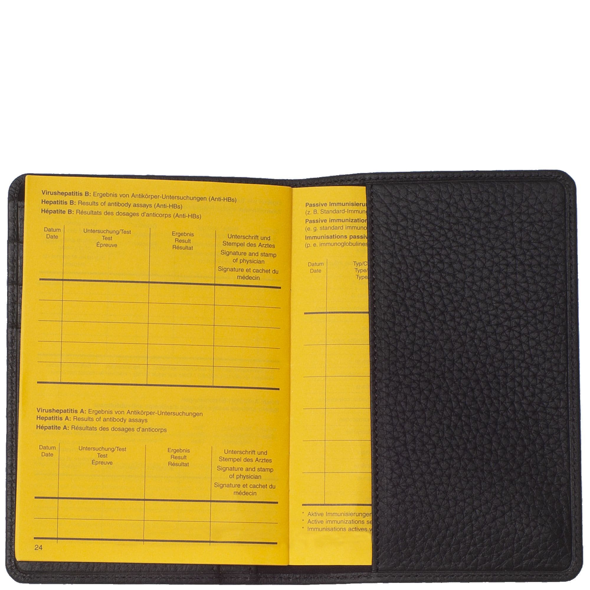 Impf- und Reisepassetui mit Kartenfächern aus hochwertigem Leder - Corf Offermann