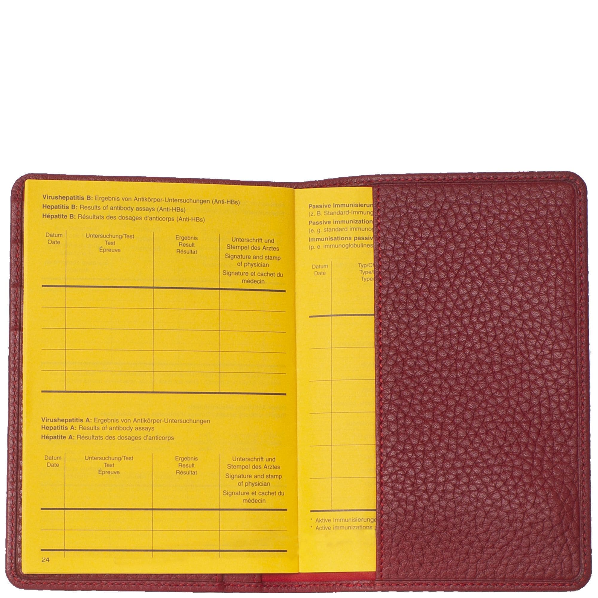 Impf- und Reisepassetui mit Kartenfächern aus hochwertigem Leder - Corf Offermann