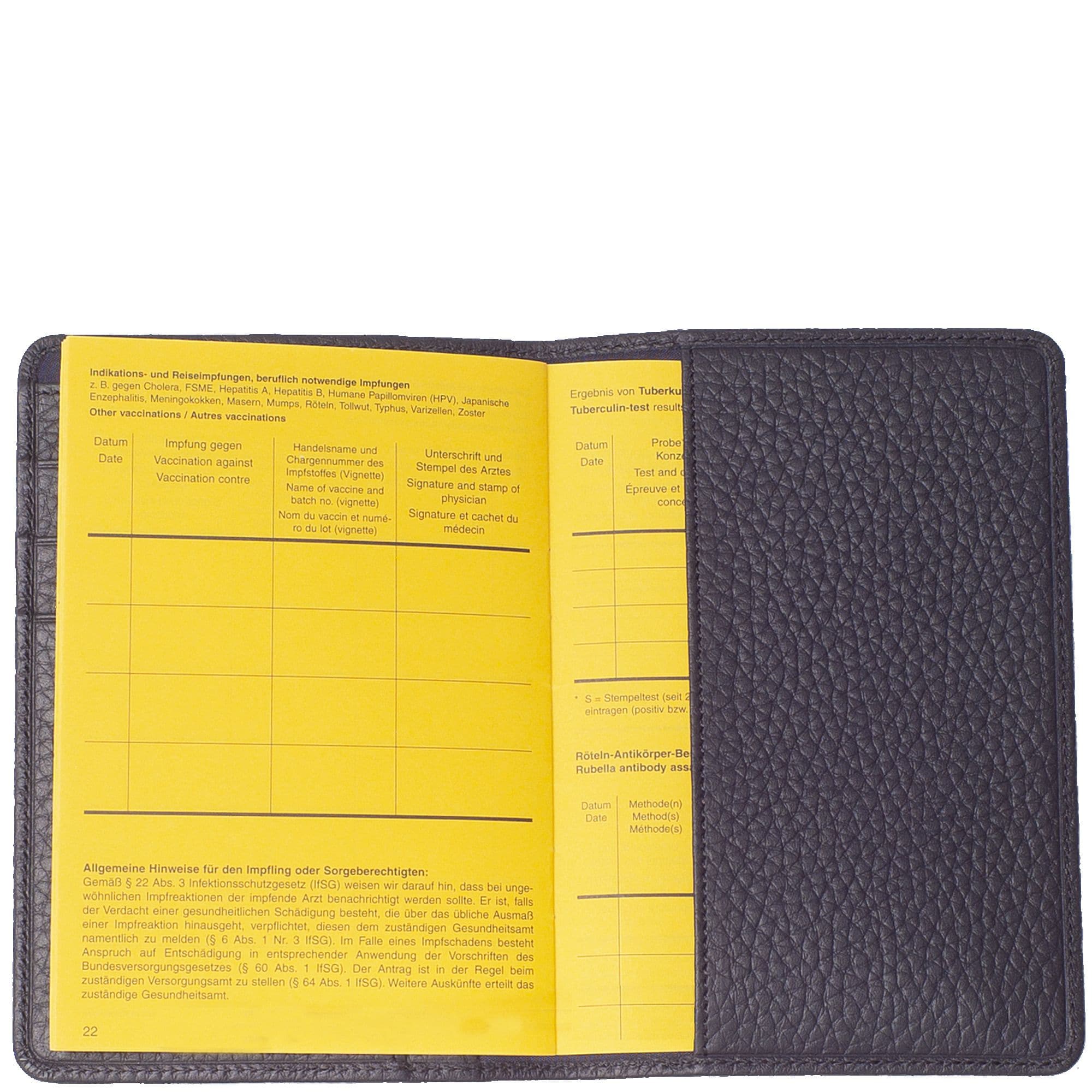 Impf- und Reisepassetui mit Kartenfächern aus hochwertigem Leder - Corf Offermann