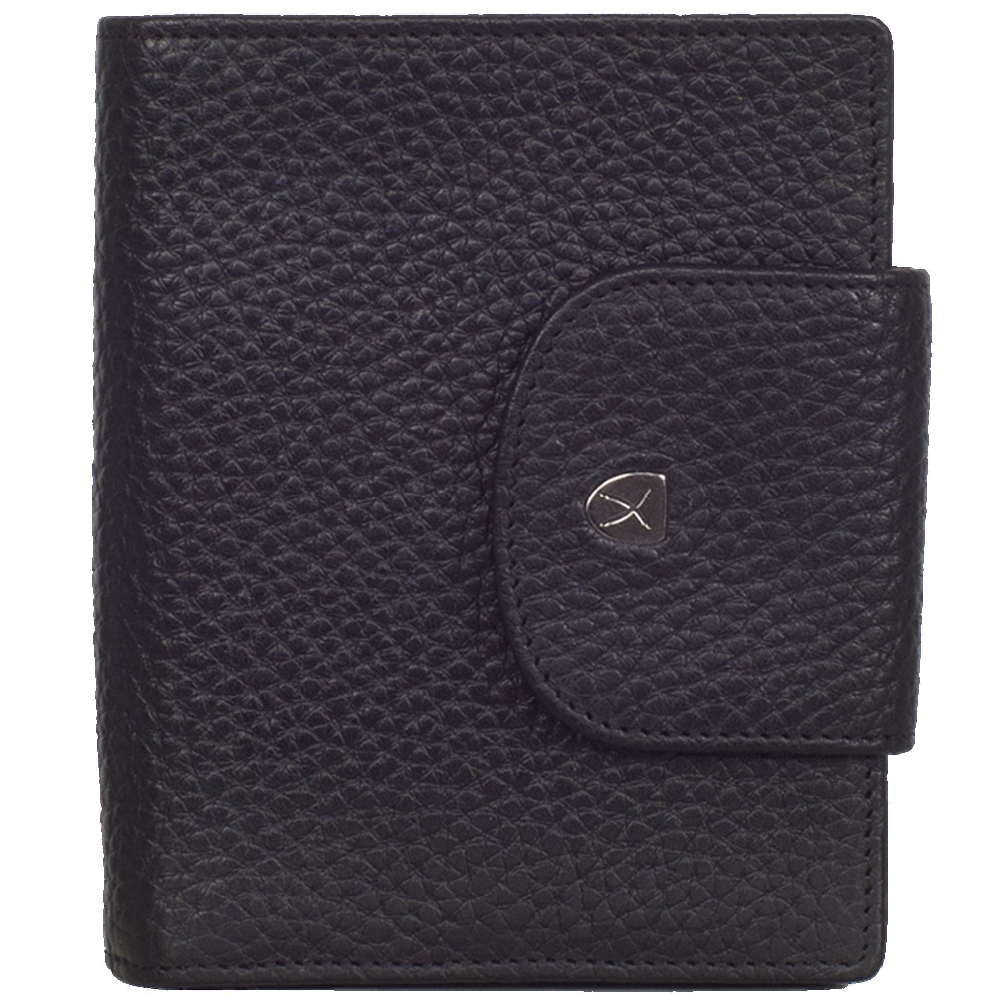 Geldbörse Portemonnaie Leder schwarz mit Lasche - Corf Offermann