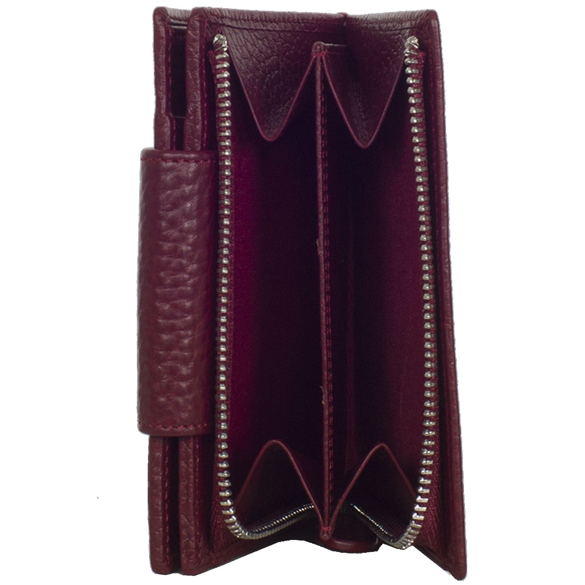 Geldbörse Portemonnaie Leder bordeauxrot mit Lasche - Corf Offermann