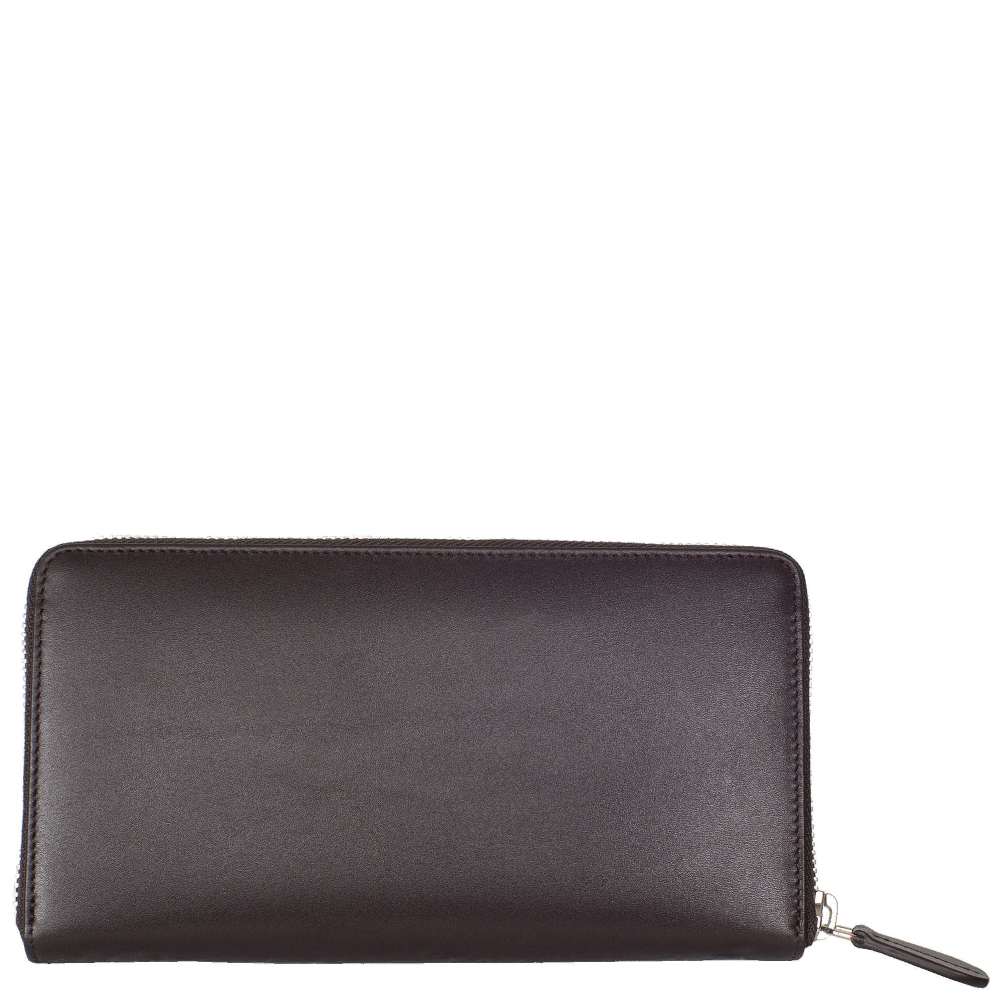 Geldbörse Portemonnaie glattes Leder braun mit Rundumreißverschluss - Corf Offermann