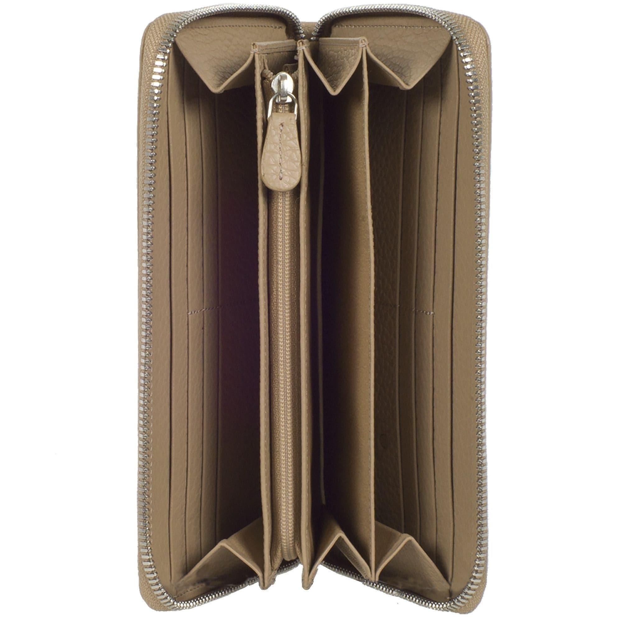 Geldbörse Portemonnaie Leder beige mit Rundumreißverschluss - Corf Offermann