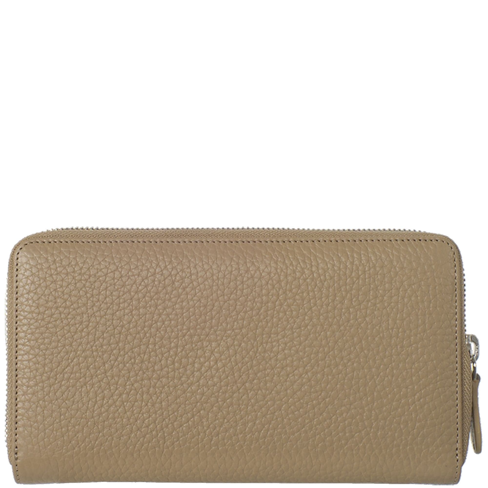 Geldbörse Portemonnaie Leder beige mit Rundumreißverschluss - Corf Offermann