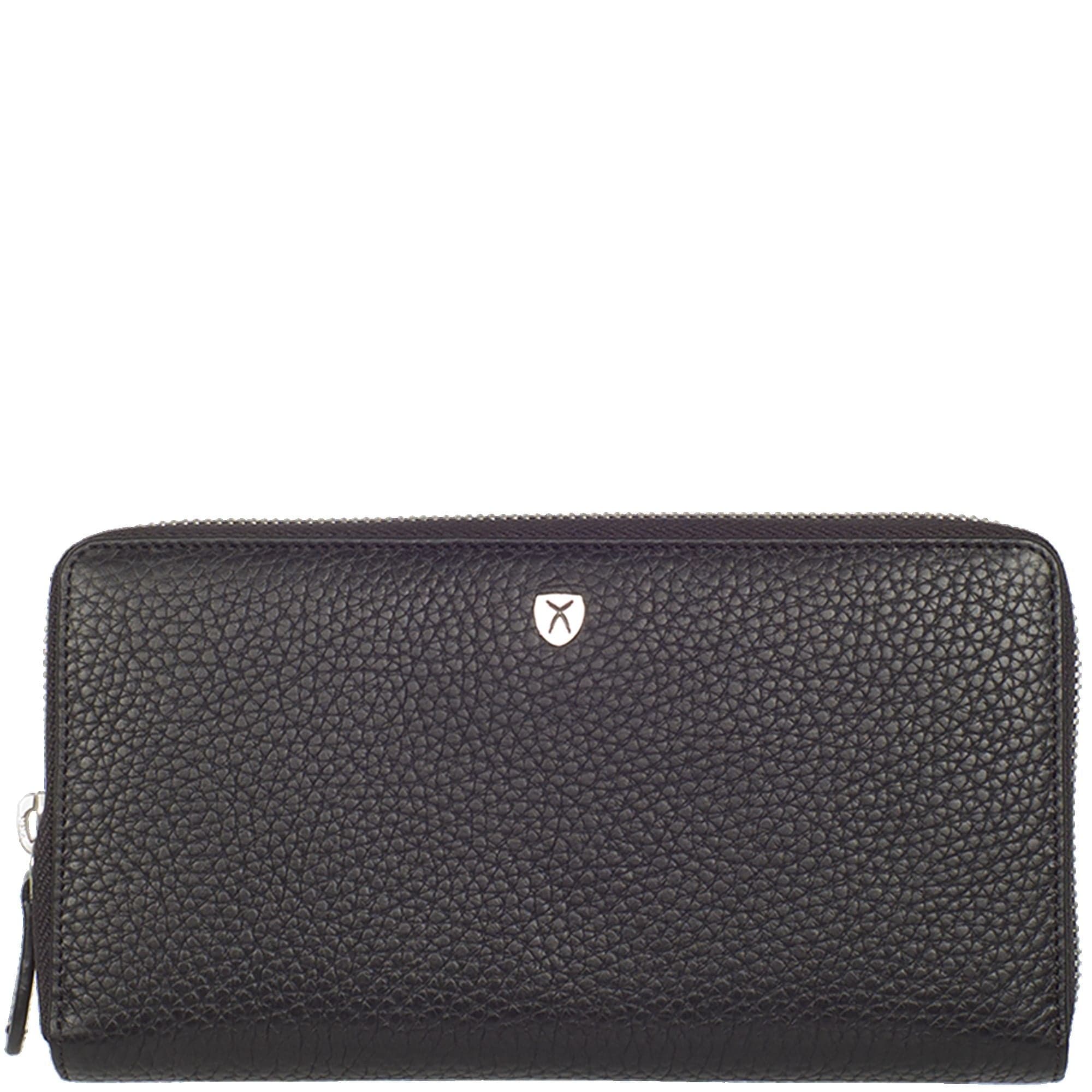 Geldbörse Portemonnaie Leder schwarz mit Rundumreißverschluss - Corf Offermann