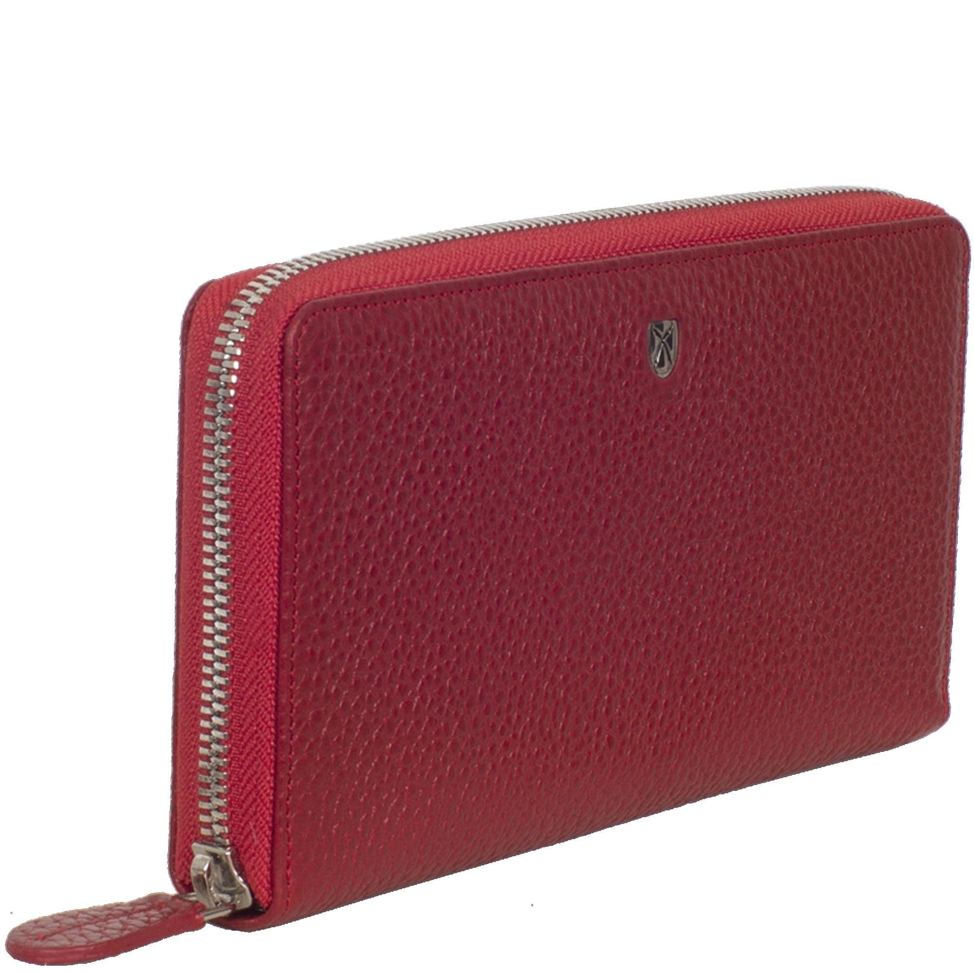 Geldbörse Portemonnaie Leder rot mit Rundumreißverschluss - Corf Offermann