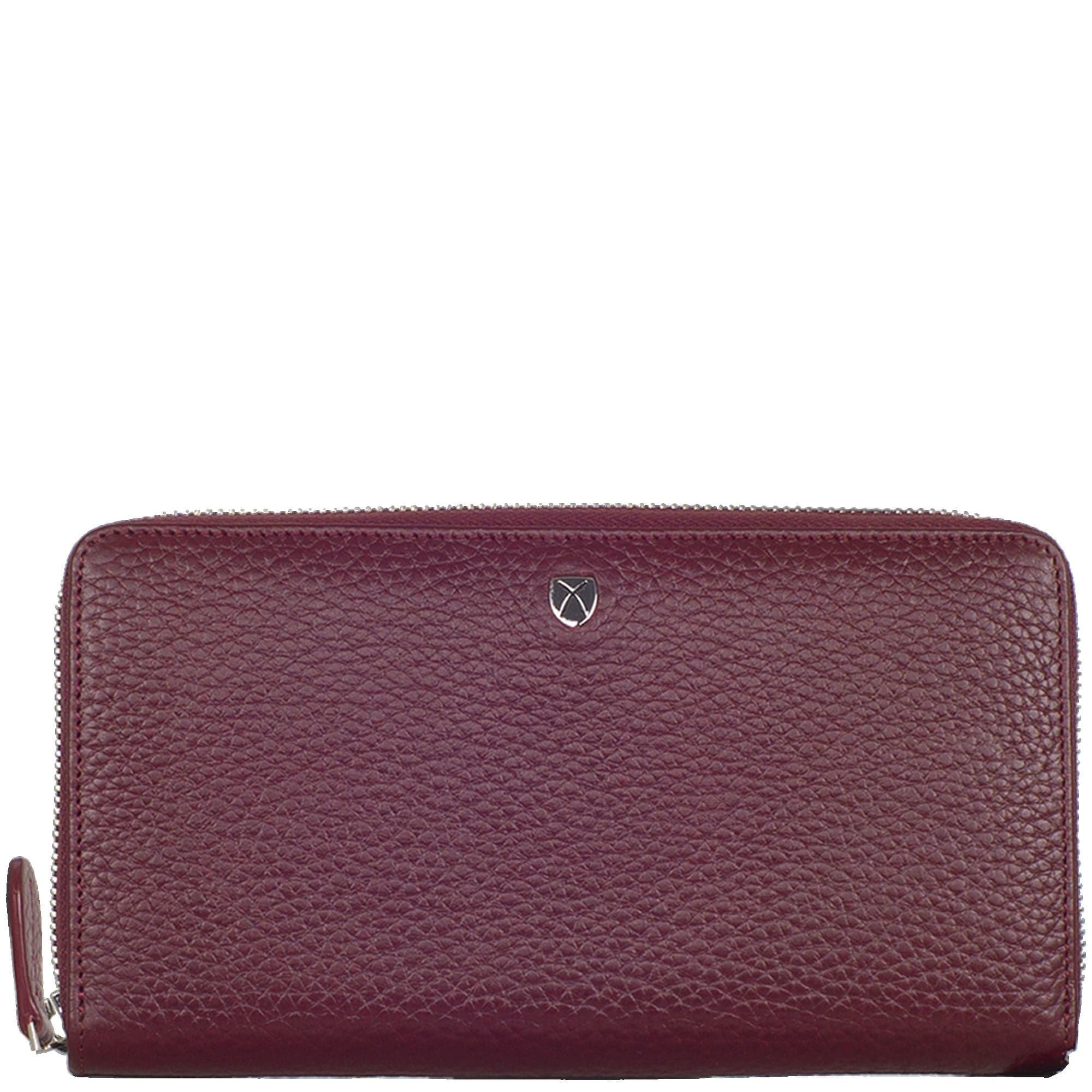 Geldbörse Portemonnaie Leder bordeauxrot mit Rundumreißverschluss - Corf Offermann