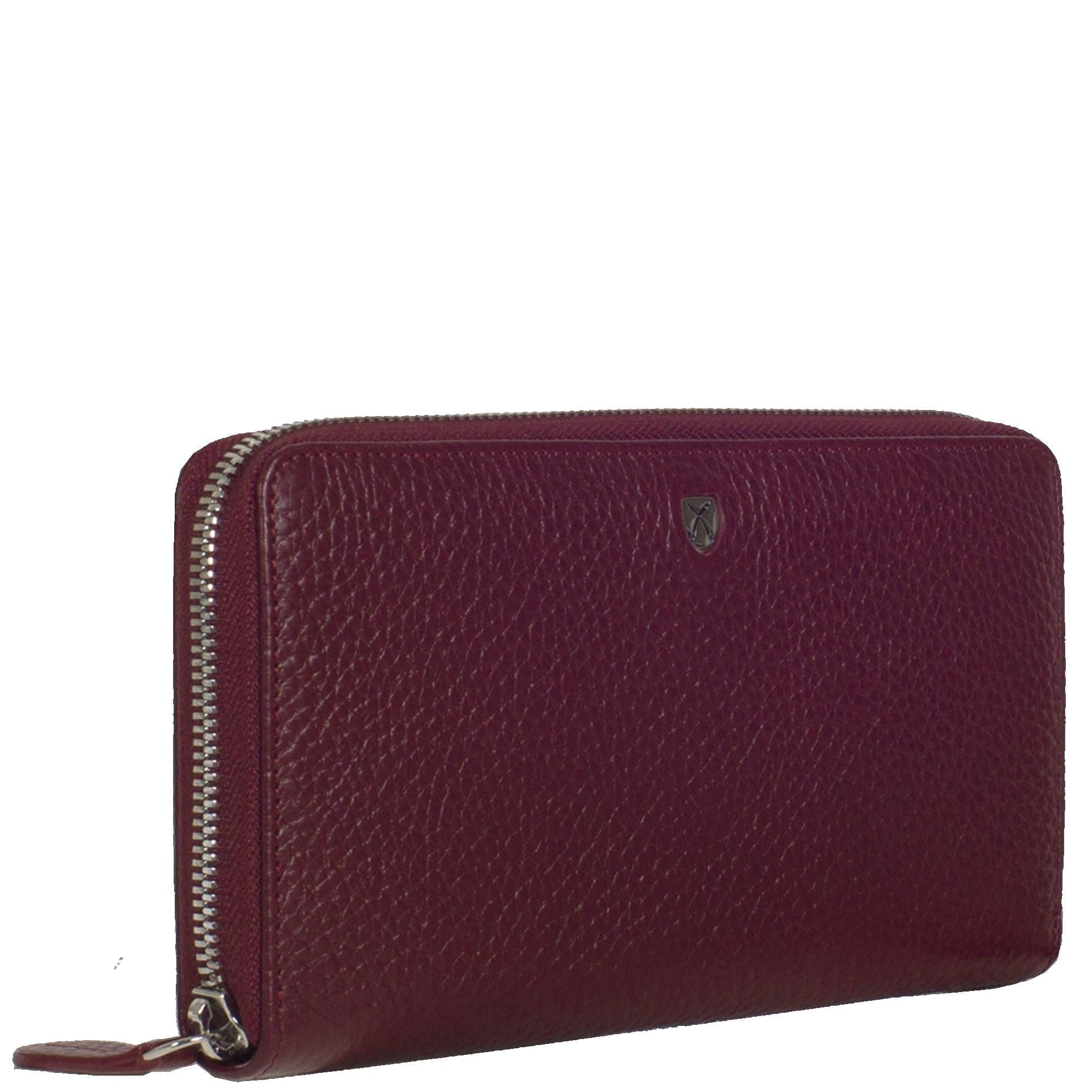 Geldbörse Portemonnaie Leder bordeauxrot mit Rundumreißverschluss - Corf Offermann