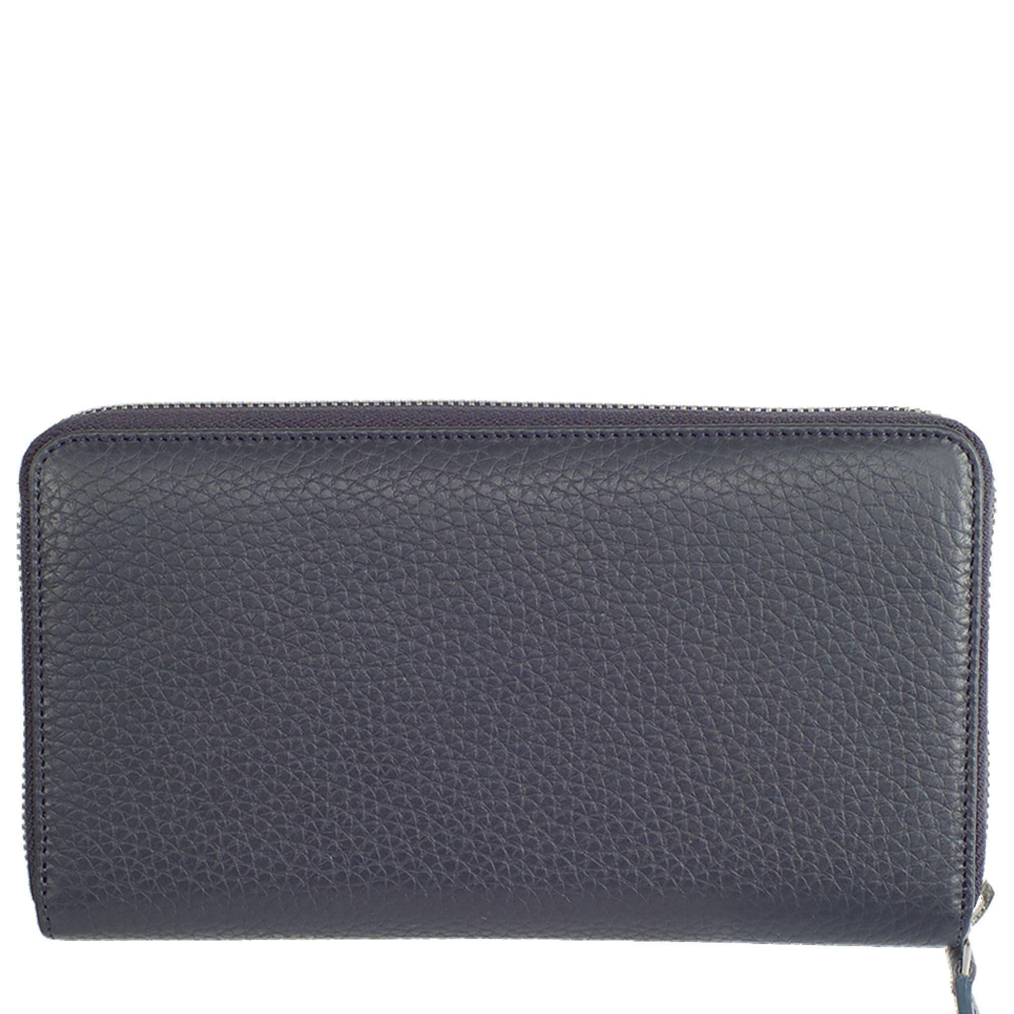 Geldbörse Portemonnaie Leder blau mit Rundumreißverschluss - Corf Offermann