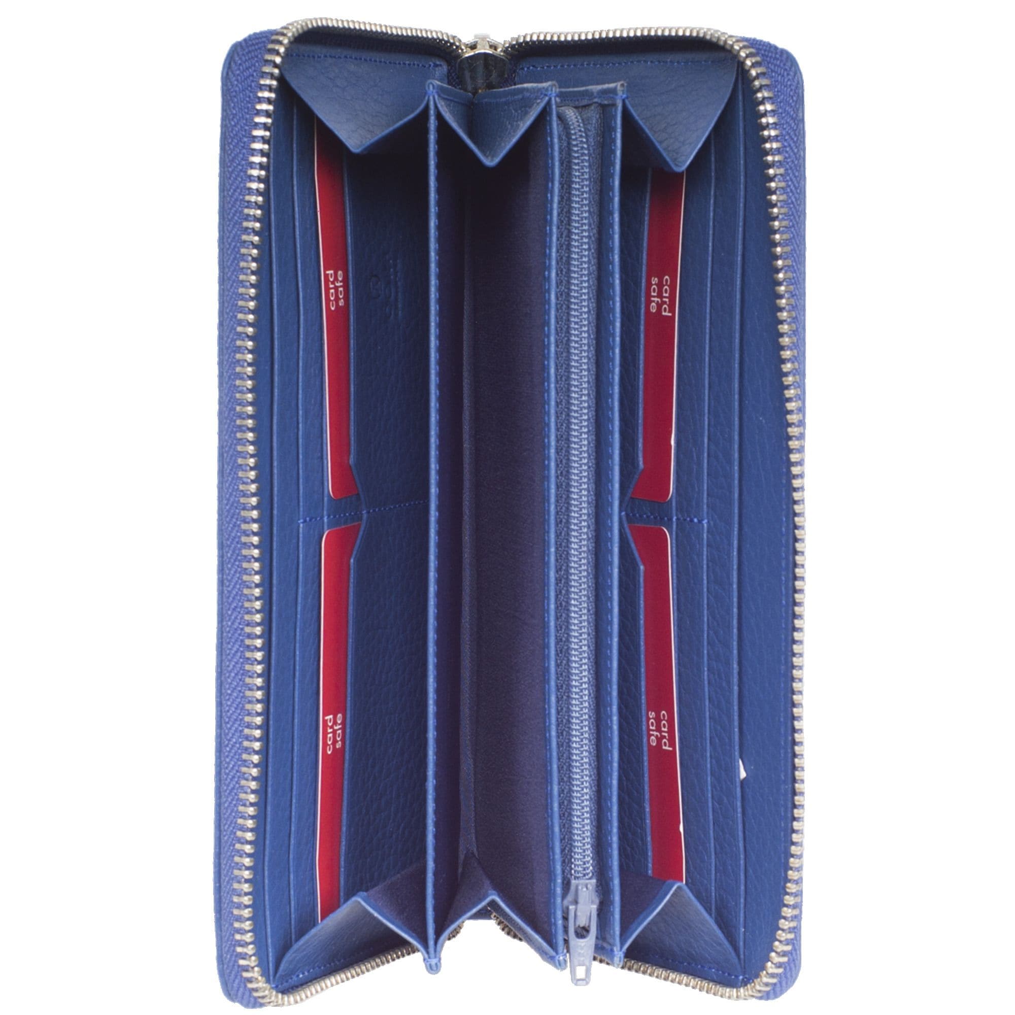 Geldbörse Portemonnaie Leder hellblau mit Rundumreißverschluss - Corf Offermann