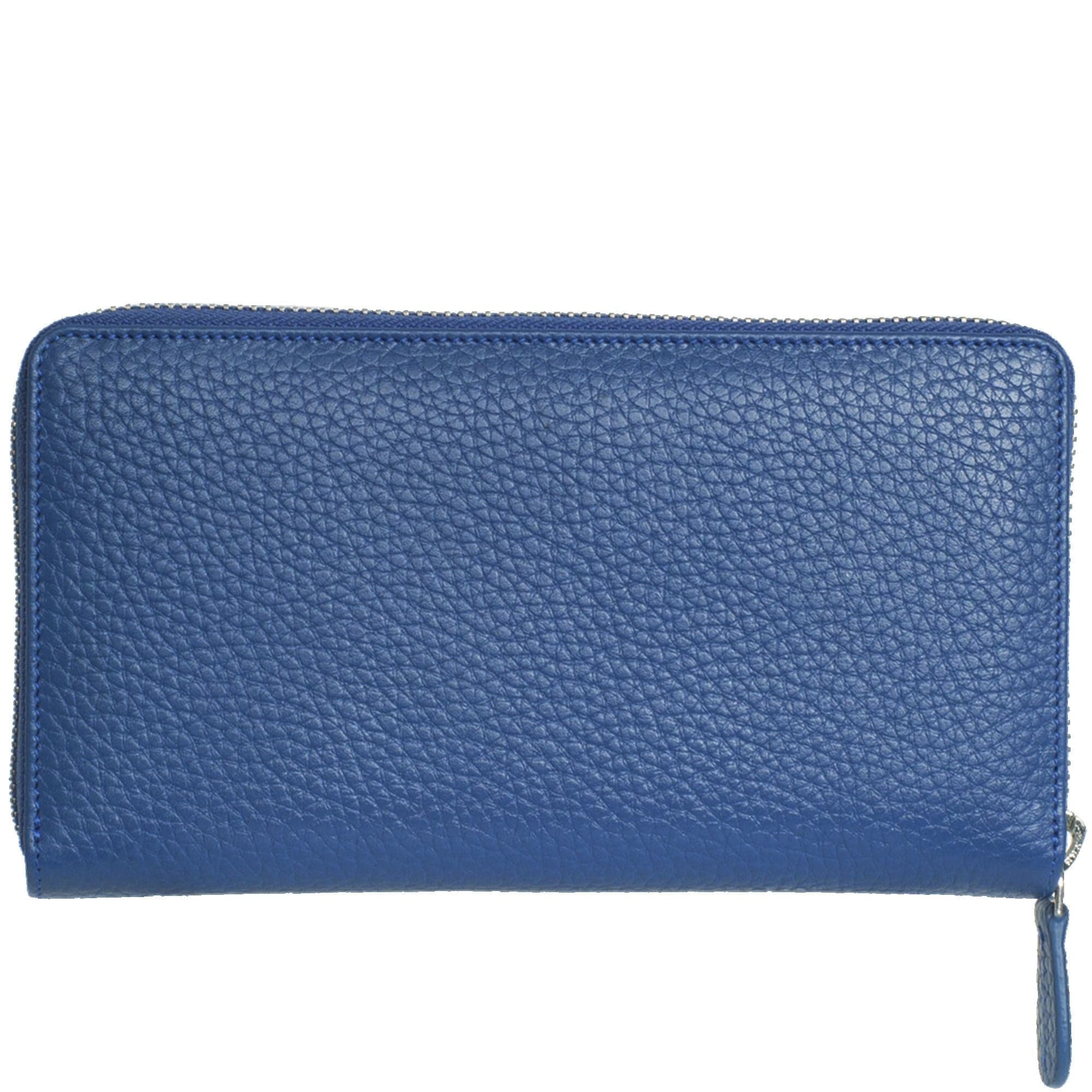 Geldbörse Portemonnaie Leder hellblau mit Rundumreißverschluss - Corf Offermann