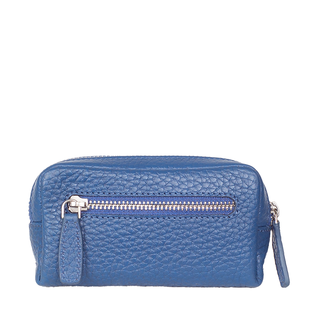Schlüsseletui Leder geprägt blau
