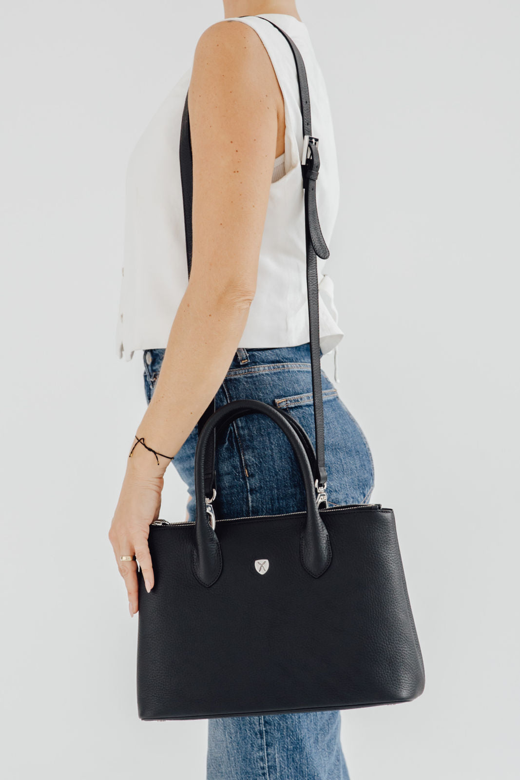 Handtasche Businesstasche 13 Zoll Leder schwarz - Corf Offermann