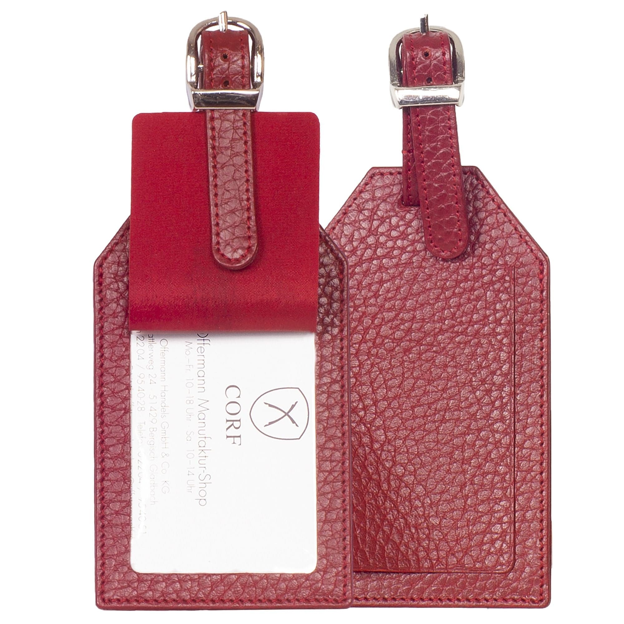 Kofferanhänger Reisegepäckanhänger Leder rot - Corf Offermann