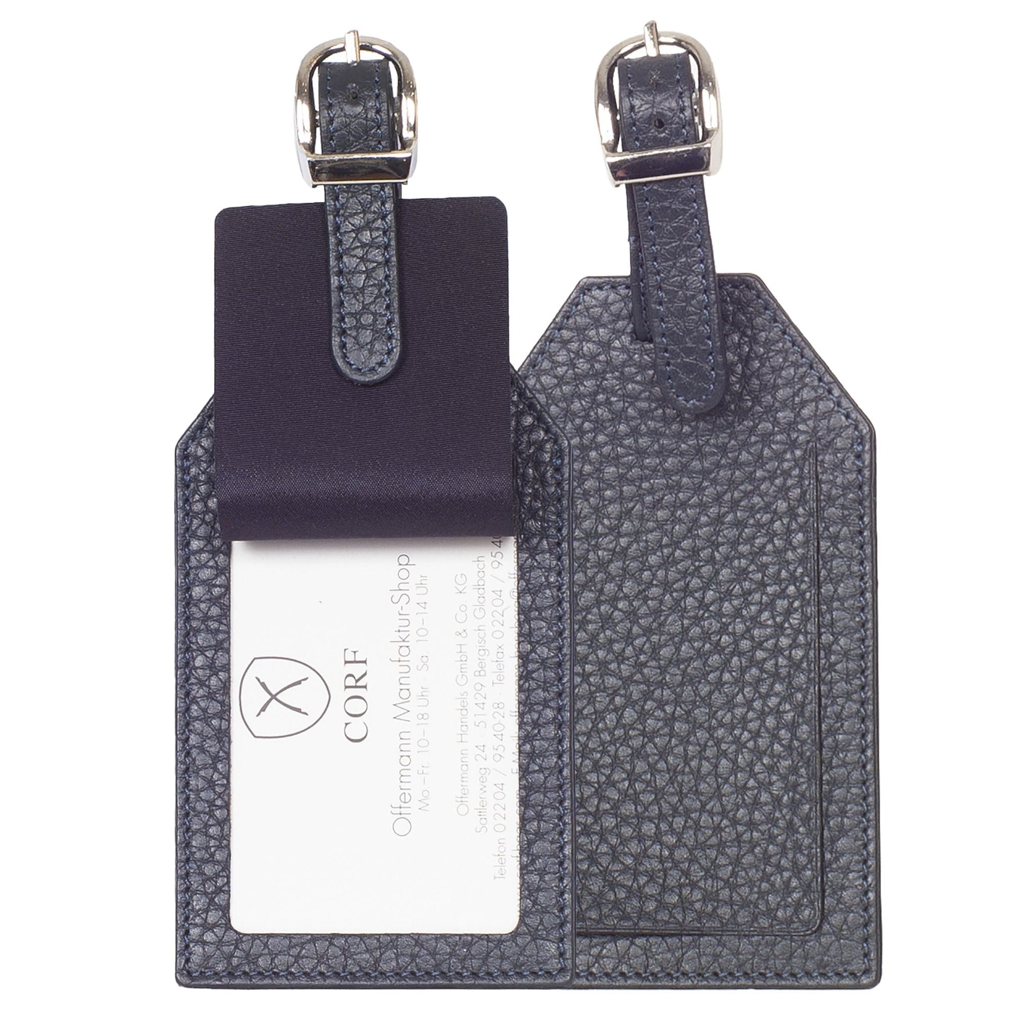 Kofferanhänger Reisegepäckanhänger Leder blau - Corf Offermann