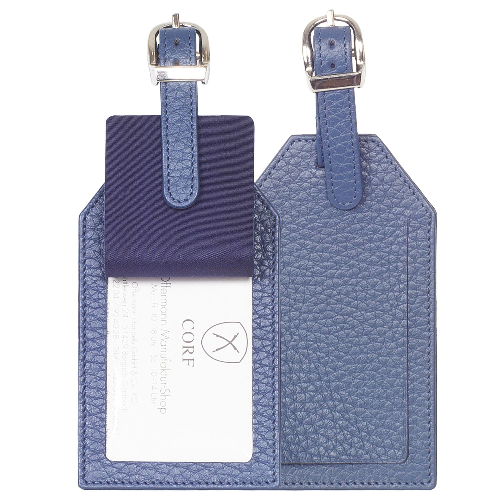 Kofferanhänger Reisegepäckanhänger Leder hellblau - Corf Offermann