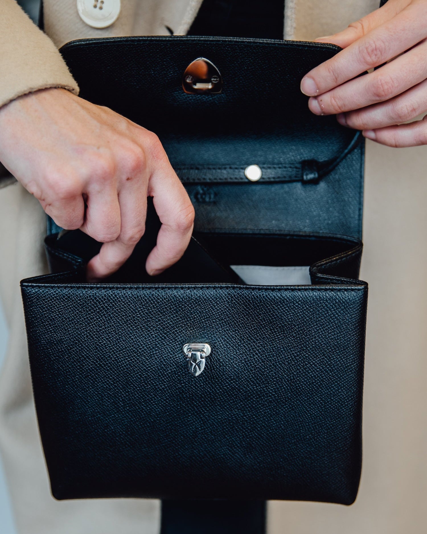 Handtasche Leder schwarz - Corf Offermann