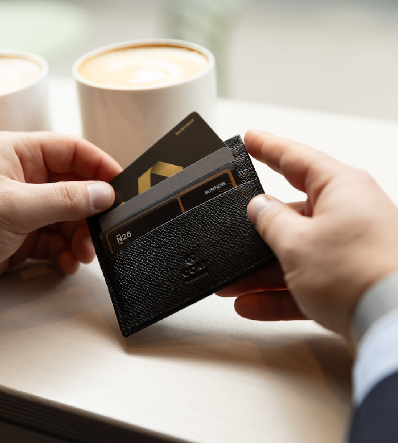 Kreditkartenetui Leder schwarz 11 Fächer - Corf Offermann