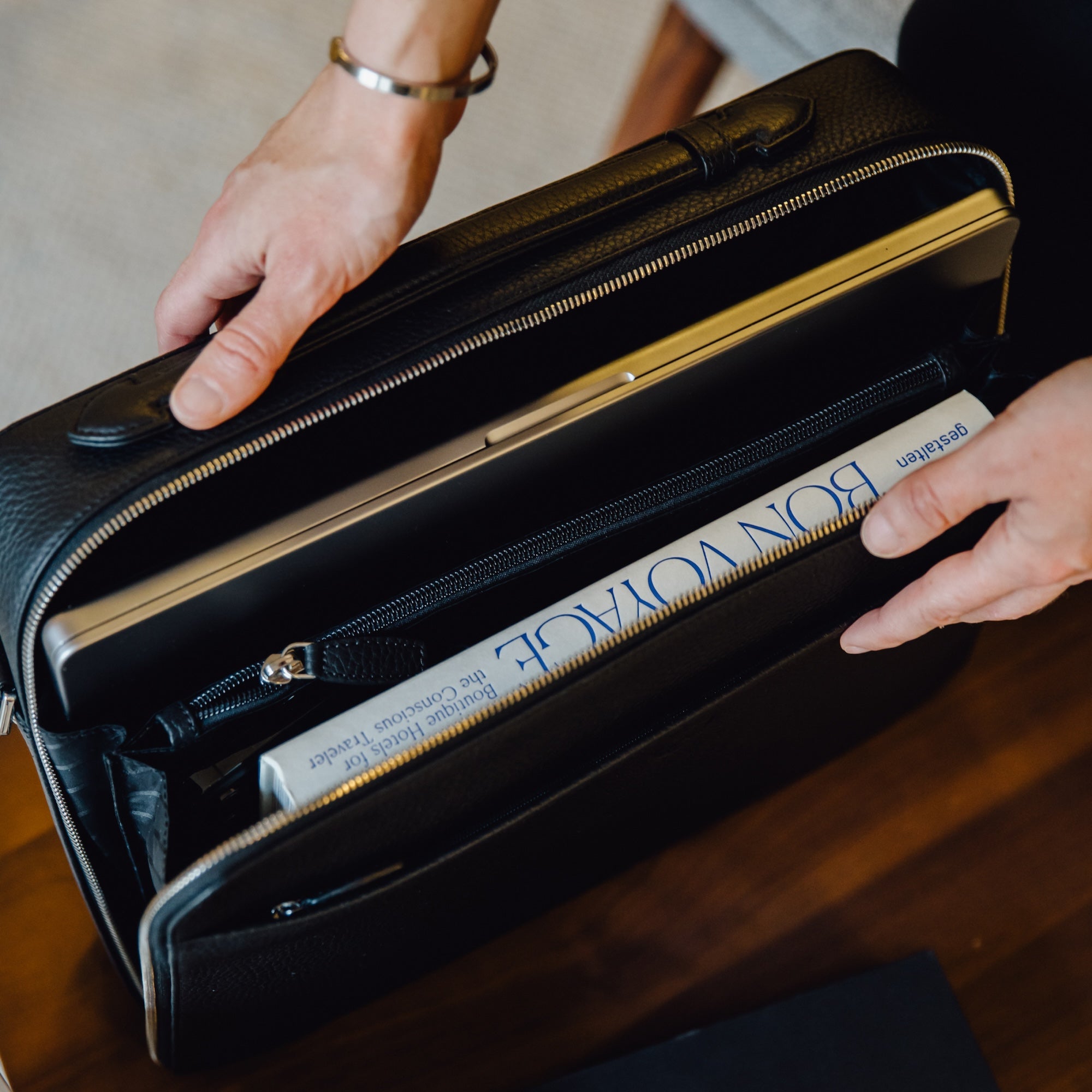 Laptoptasche Businesstasche 14 Zoll Leder Cognac - Corf Offermann