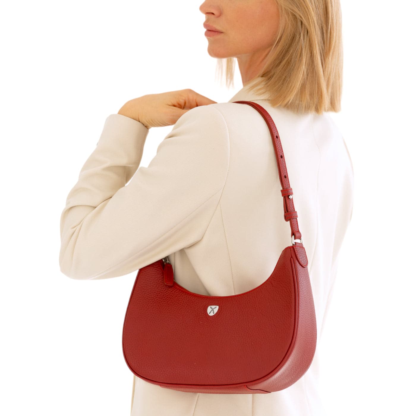 Elegante Schultertasche Leder rot - Corf Offermann