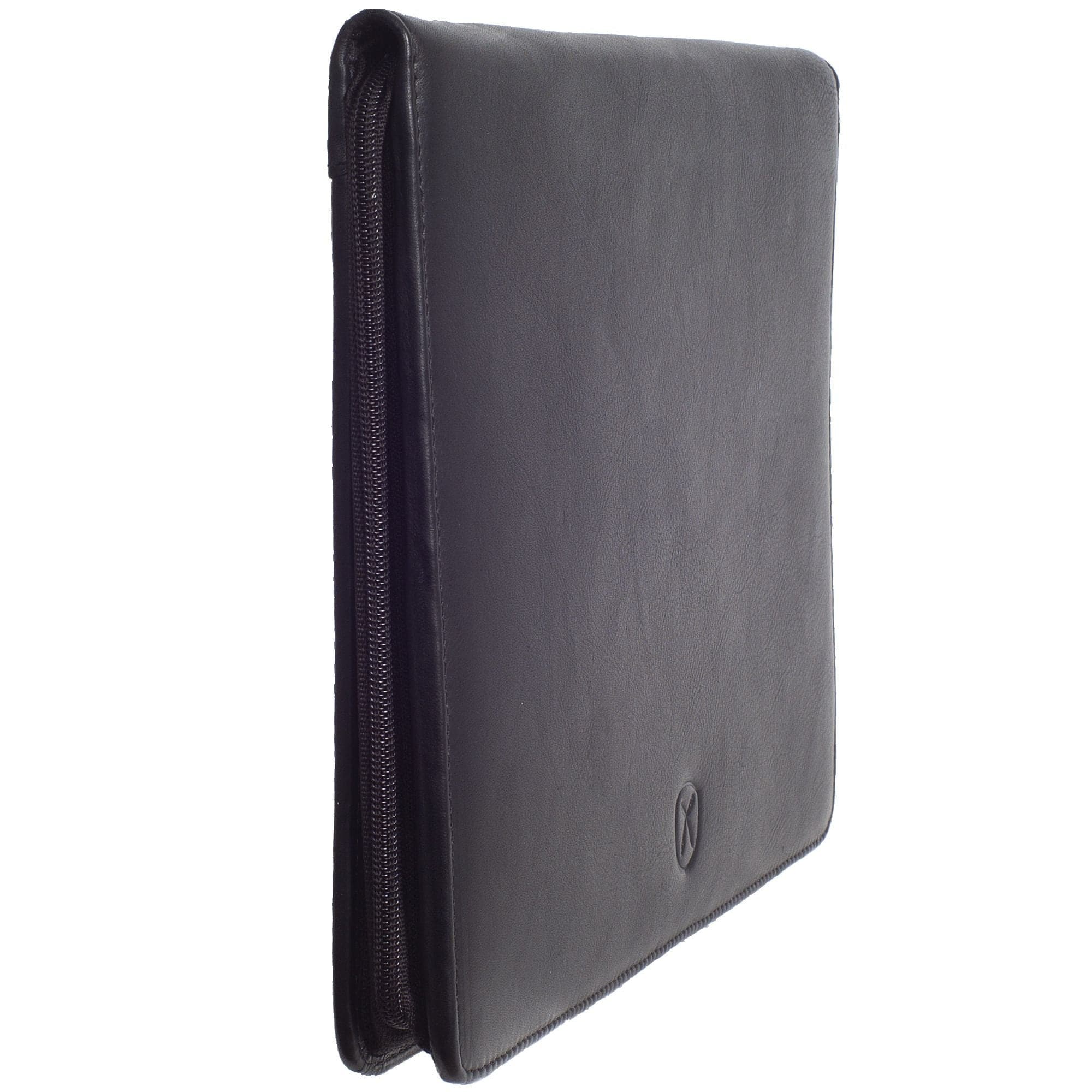 Konferenzmappe Tablettasche A4 Leder schwarz mit Schreibblock