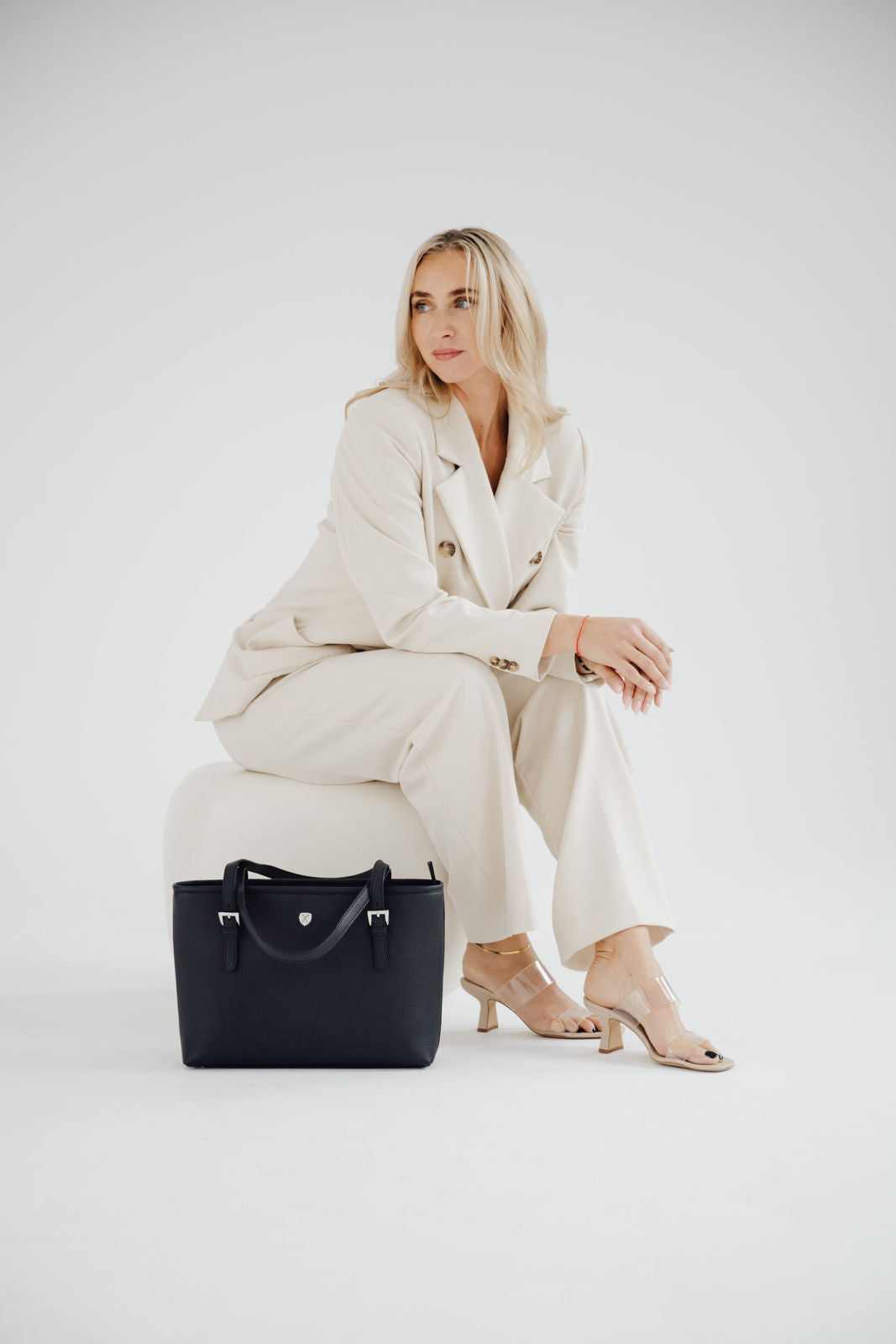 Handtasche Shopper 13 Zoll Leder blau