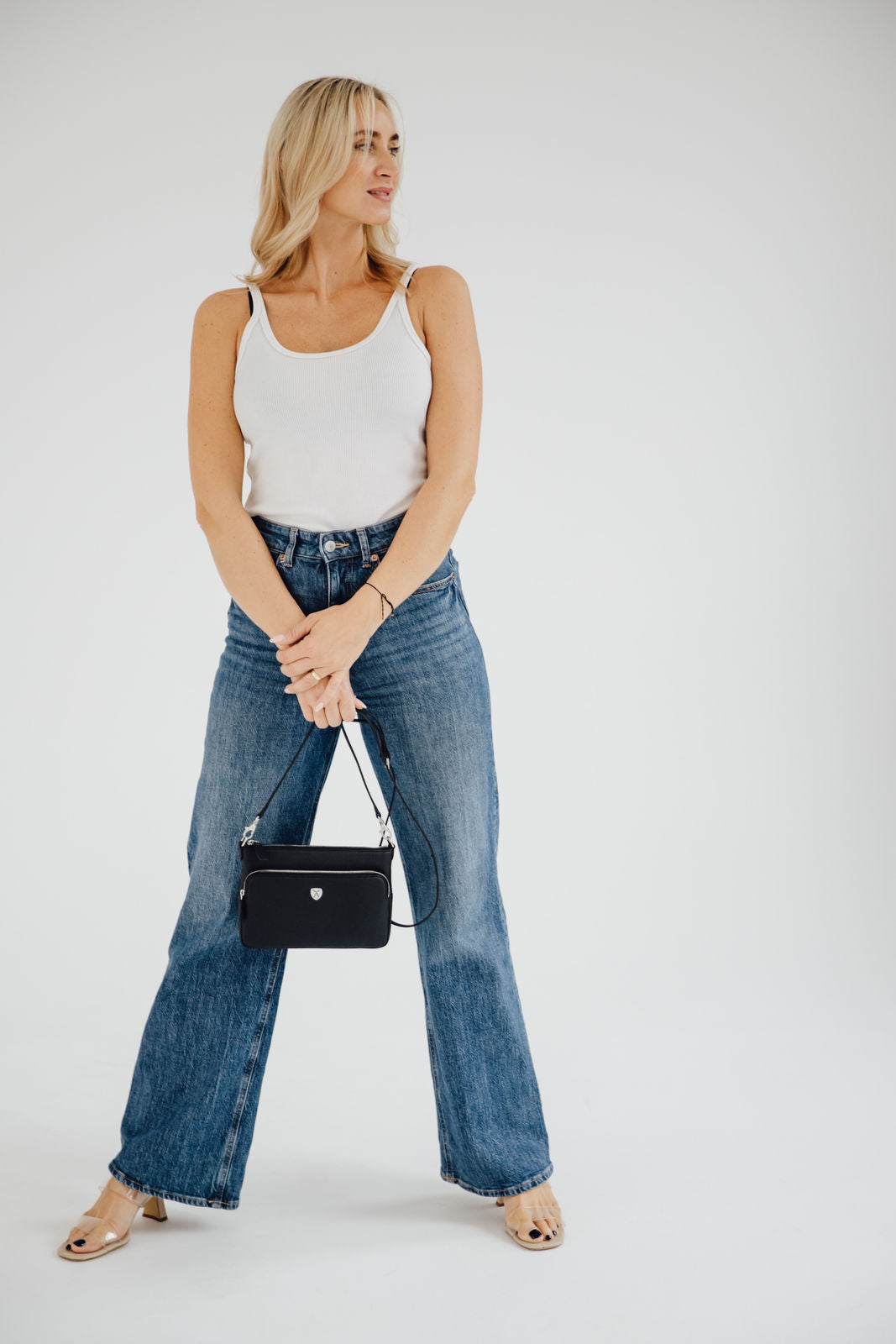 Handtasche Umhängetasche Leder schwarz - Corf Offermann