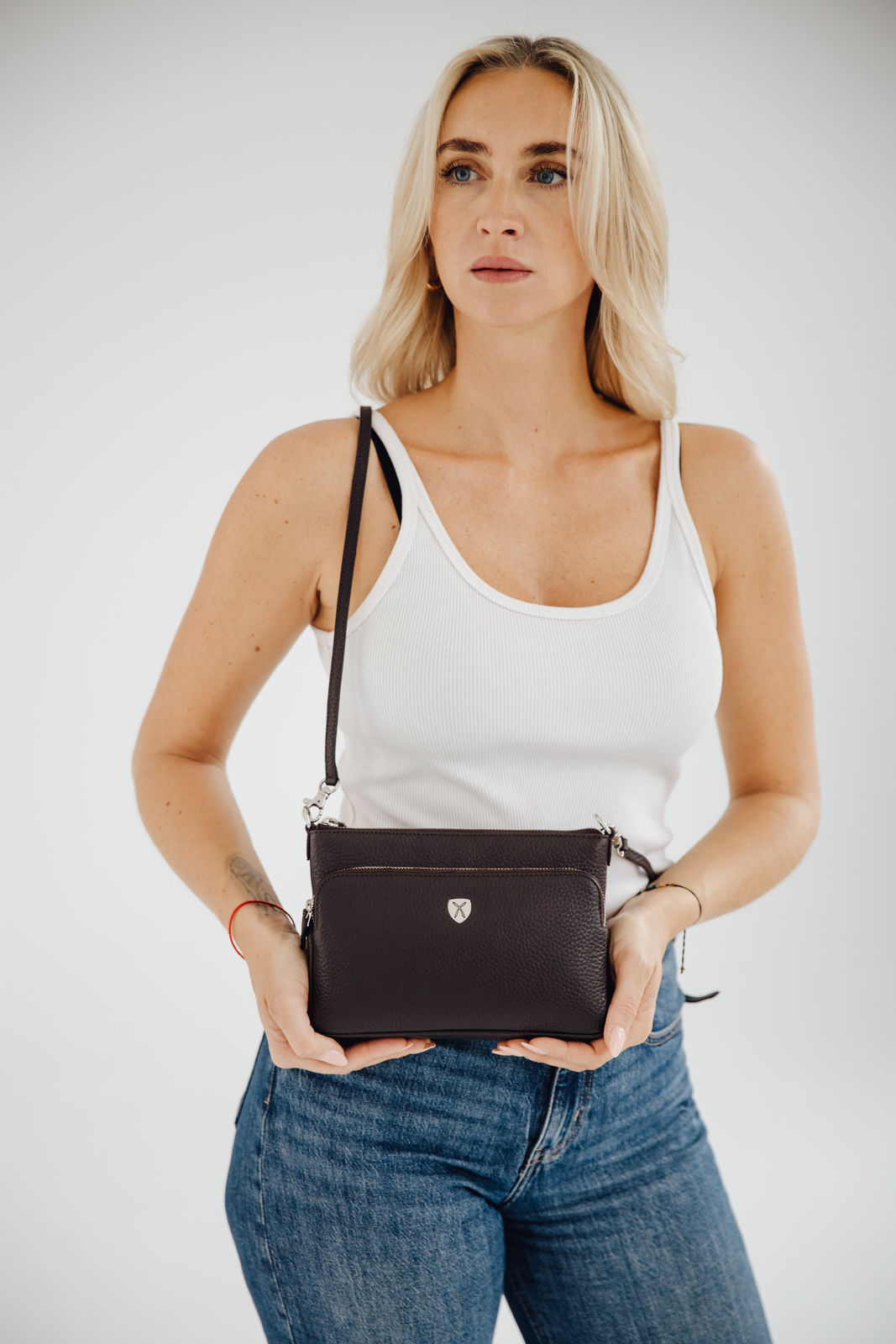 Handtasche Umhängetasche Leder cognac