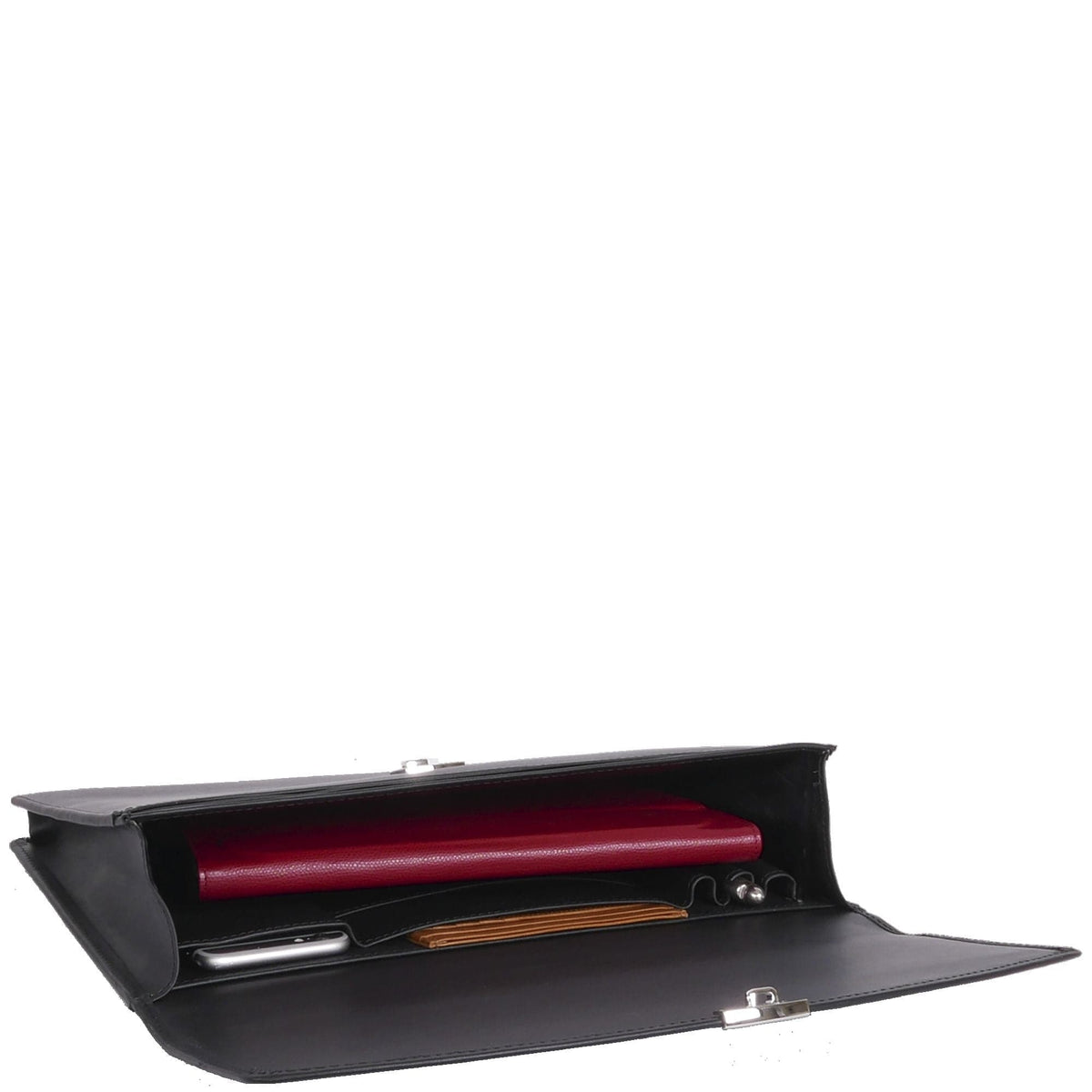 Konferenzmappe Aktentasche A4 Leder schwarz mit Schloß - Corf Offermann